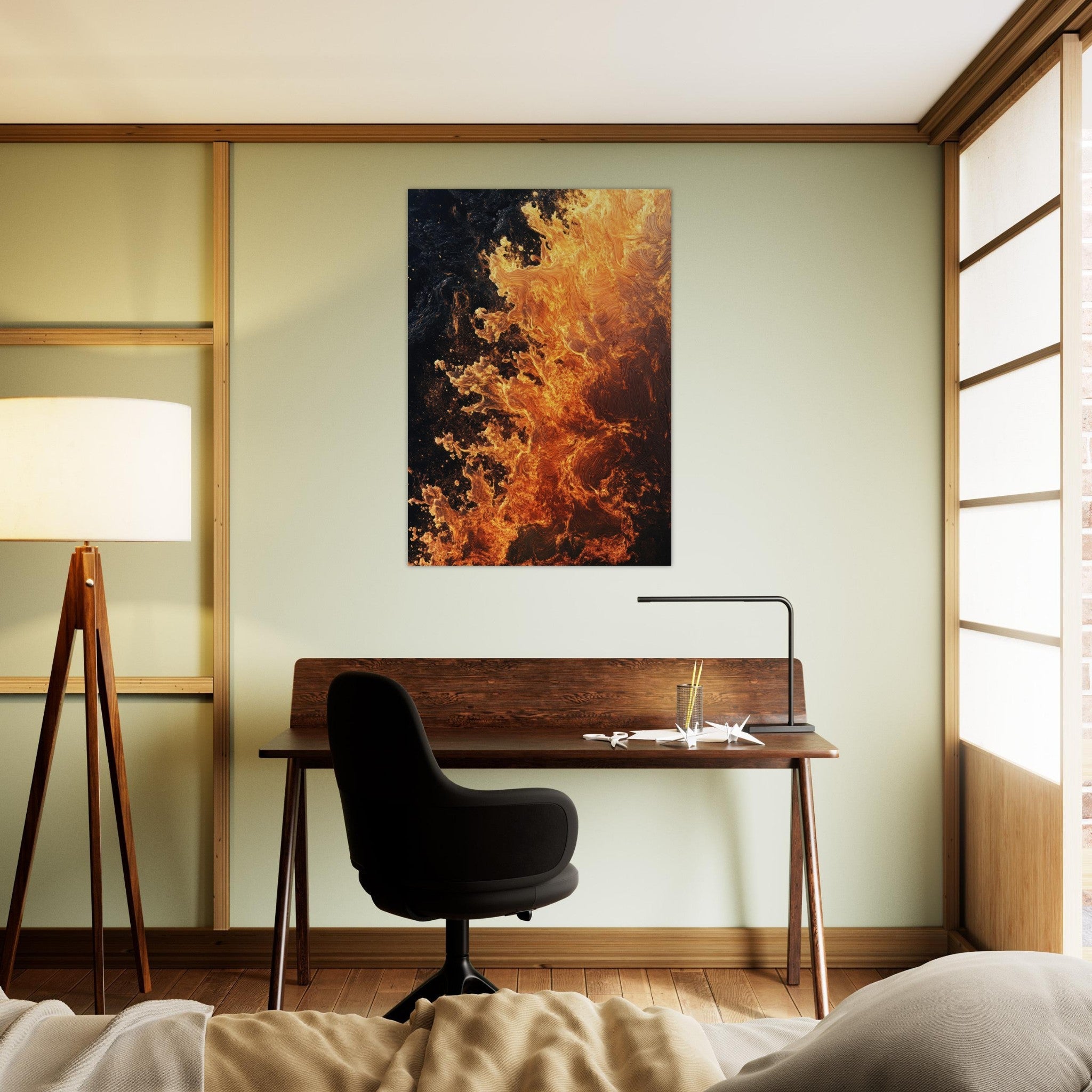 Aluminum Print Portrait - Ember Genesis A volatile burst of molten gold 7 - Shop Ai Art WebShop - Digital Art online Store