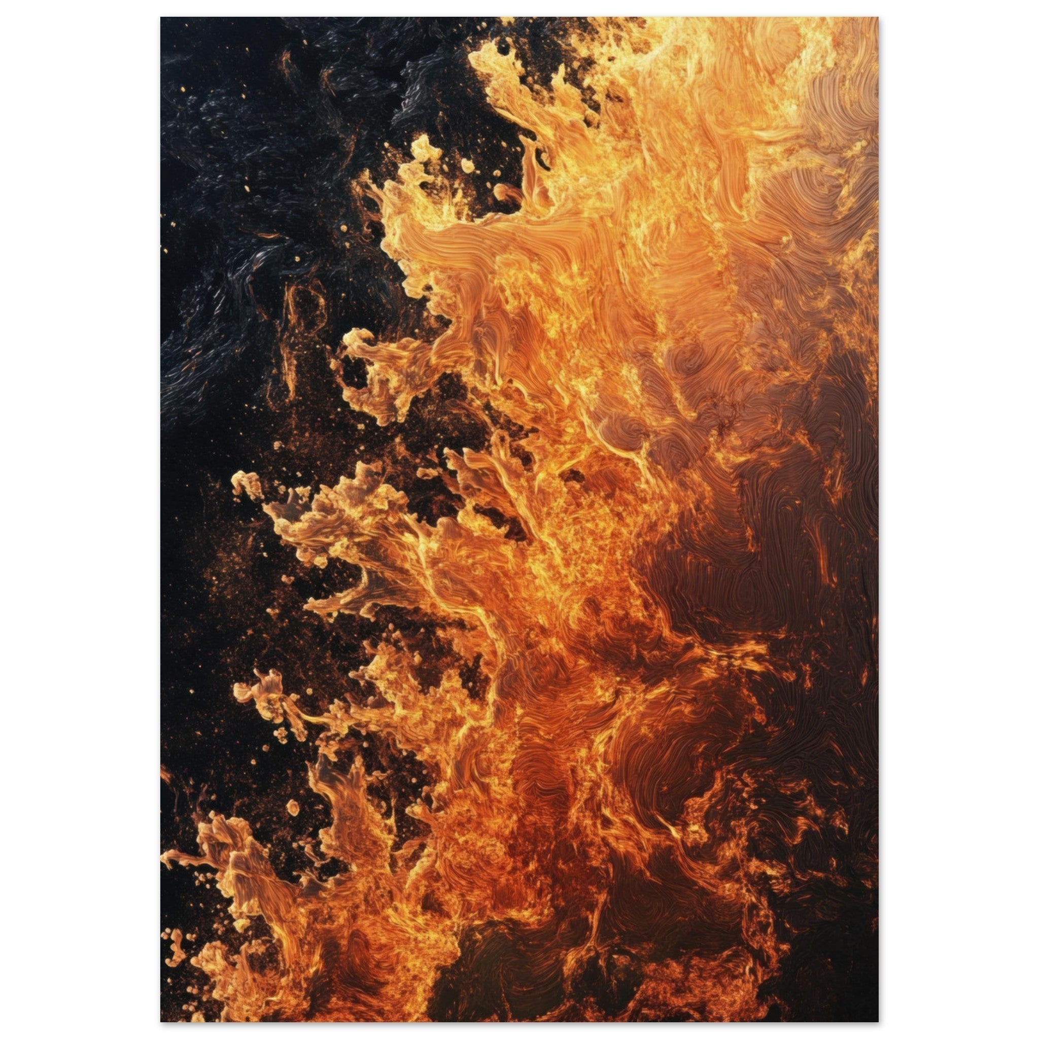 Aluminum Print Portrait - Ember Genesis A volatile burst of molten gold 7 - Shop Ai Art WebShop - Digital Art online Store