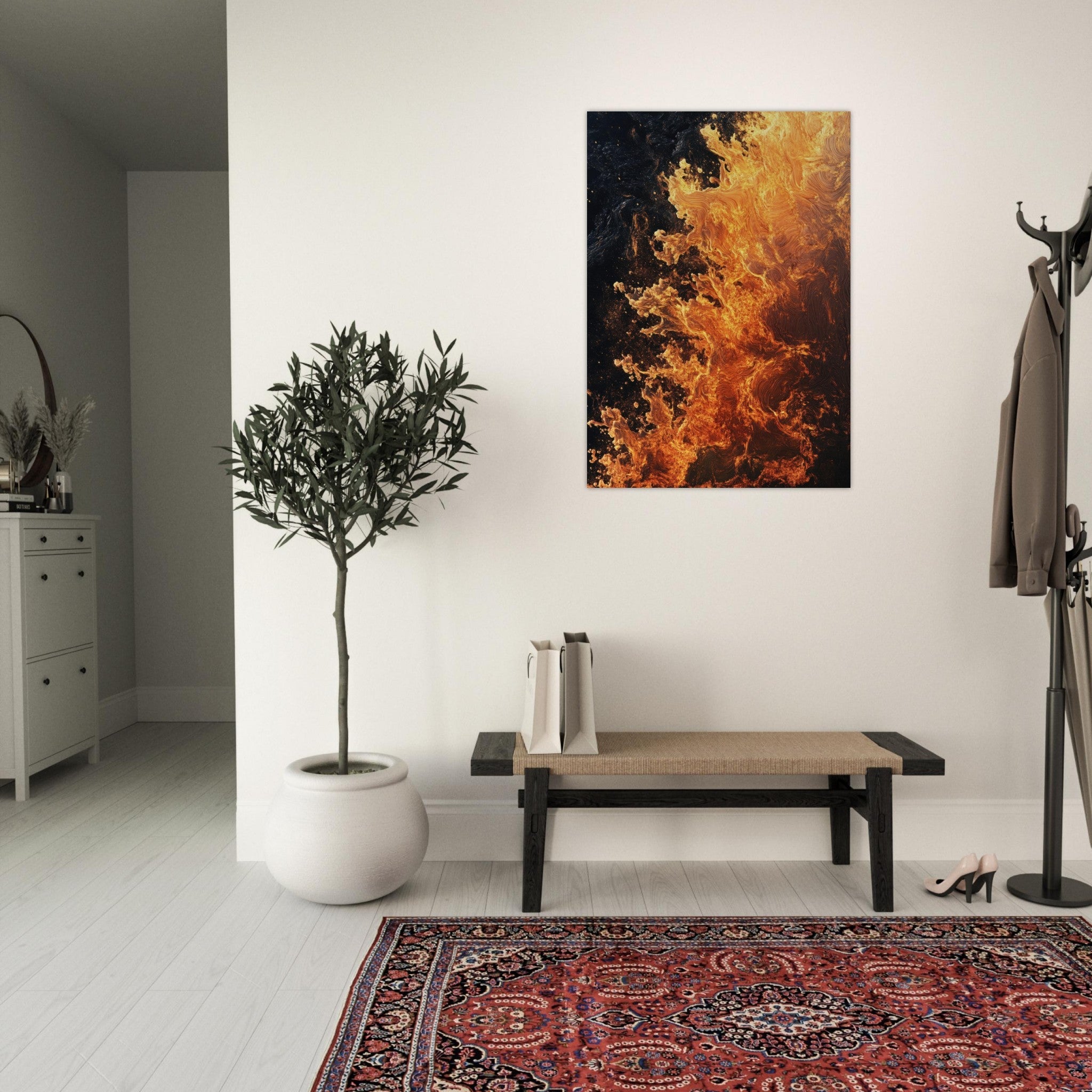 Aluminum Print Portrait - Ember Genesis A volatile burst of molten gold 7 - Shop Ai Art WebShop - Digital Art online Store
