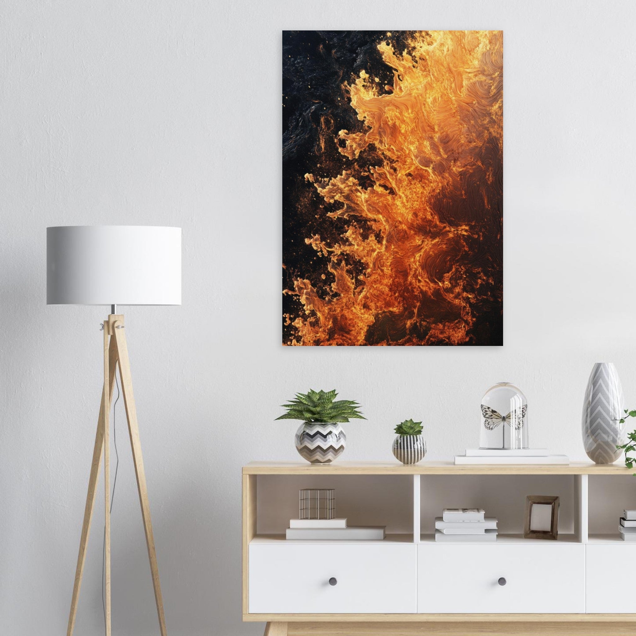 Aluminum Print Portrait - Ember Genesis A volatile burst of molten gold 7 - Shop Ai Art WebShop - Digital Art online Store