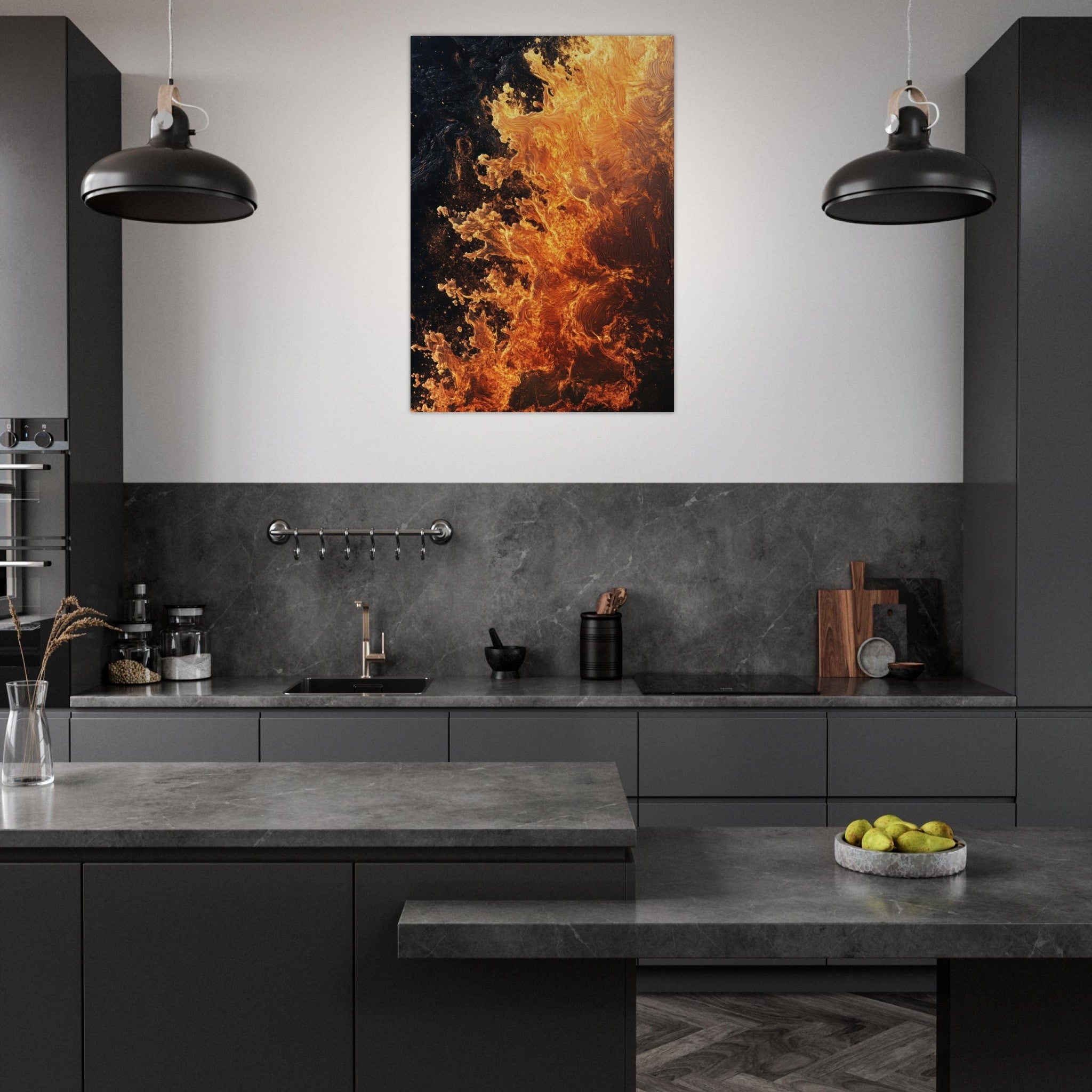 Aluminum Print Portrait - Ember Genesis A volatile burst of molten gold 7 - Shop Ai Art WebShop - Digital Art online Store