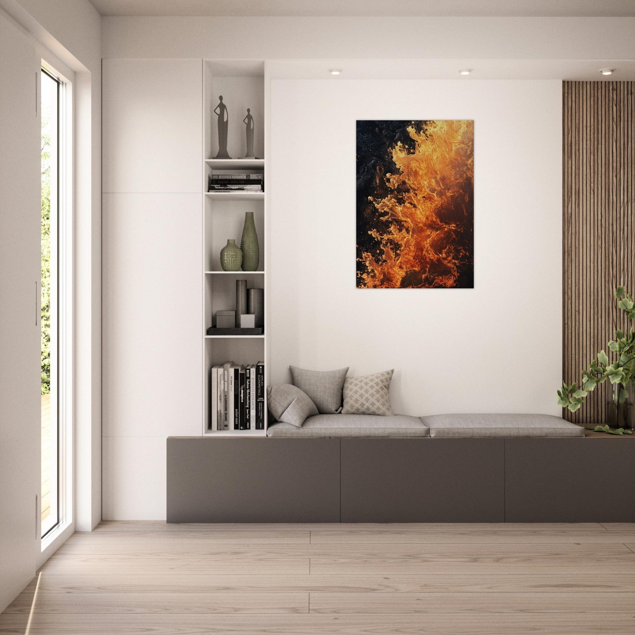 Aluminum Print Portrait - Ember Genesis A volatile burst of molten gold 7 - Shop Ai Art WebShop - Digital Art online Store