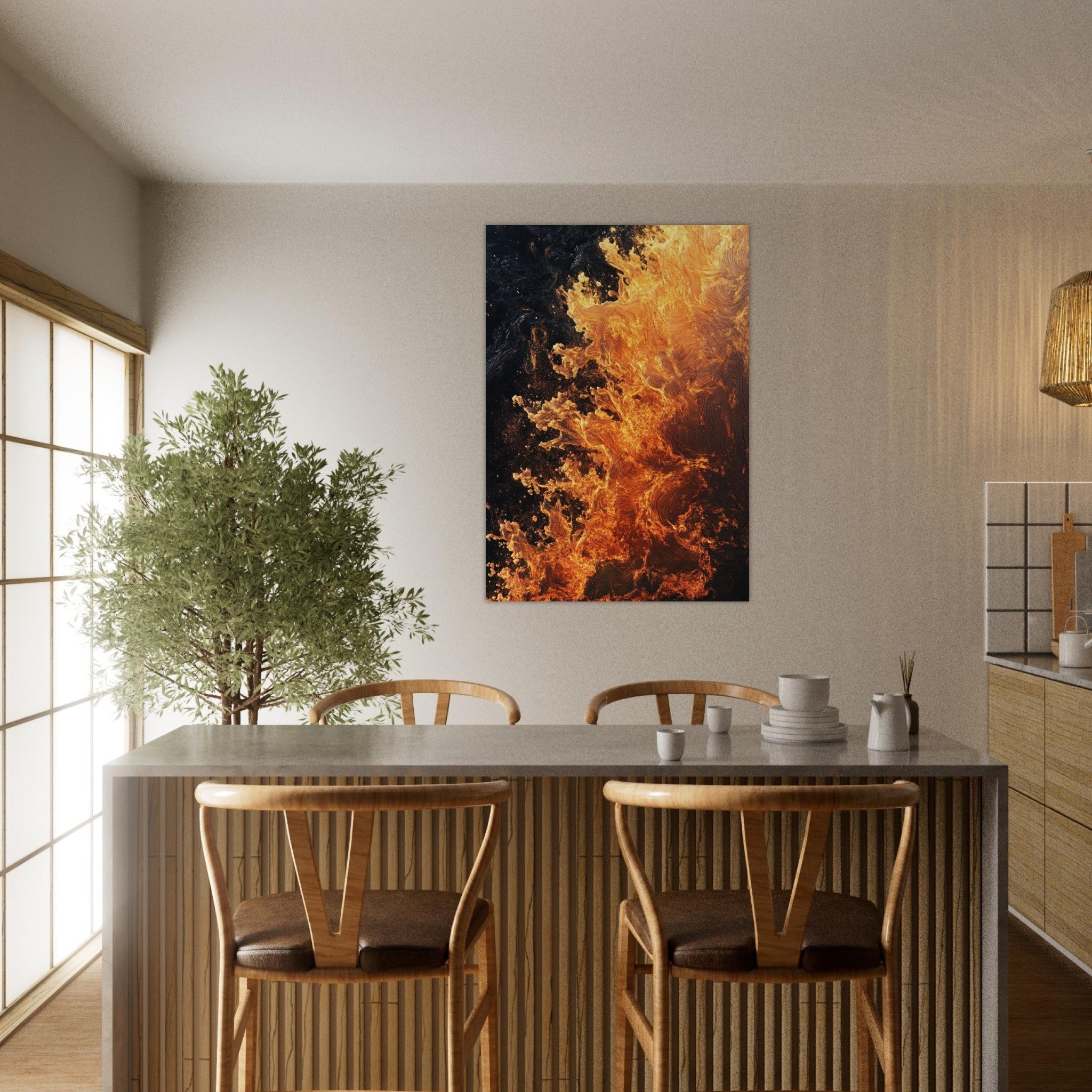 Aluminum Print Portrait - Ember Genesis A volatile burst of molten gold 7 - Shop Ai Art WebShop - Digital Art online Store