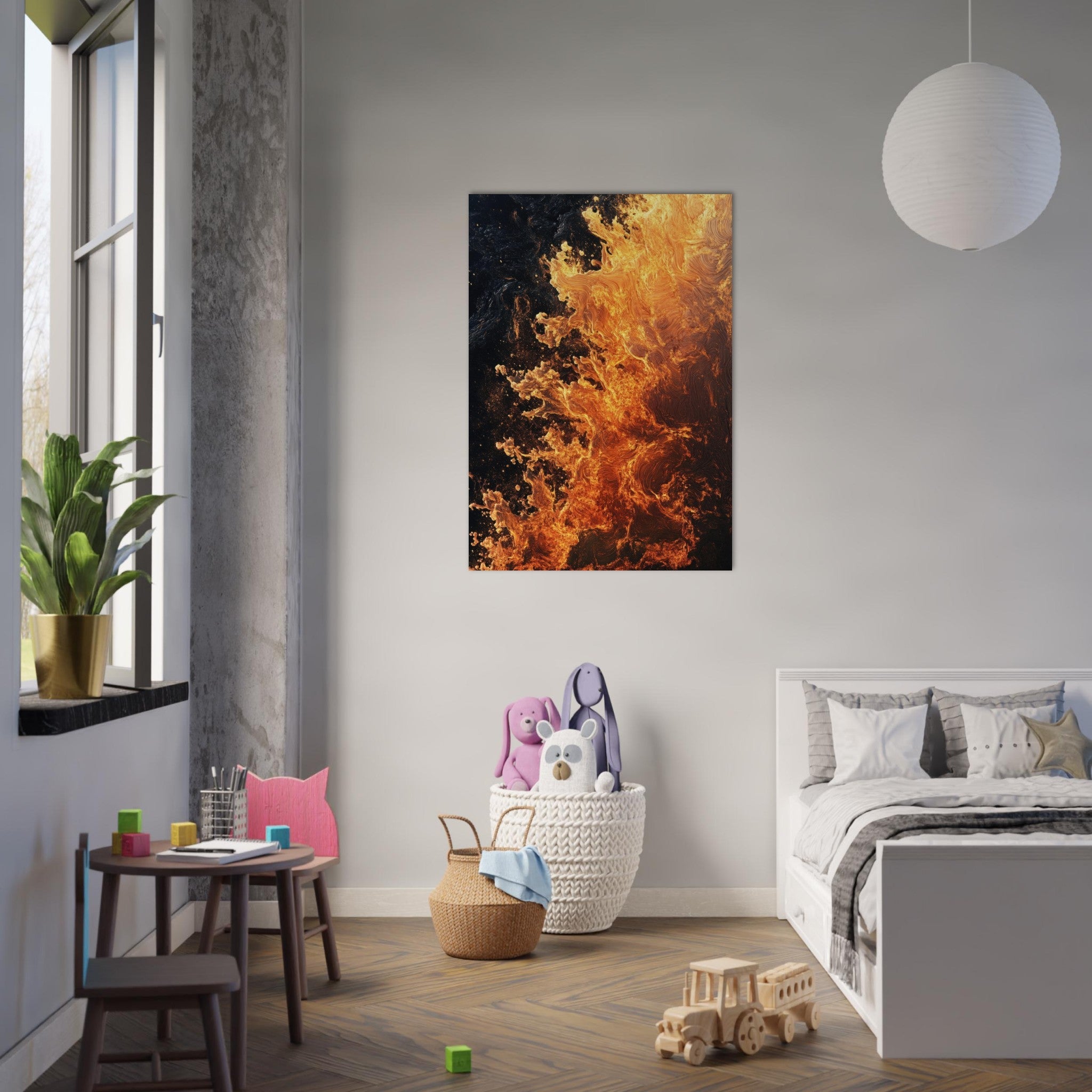 Aluminum Print Portrait - Ember Genesis A volatile burst of molten gold 7 - Shop Ai Art WebShop - Digital Art online Store