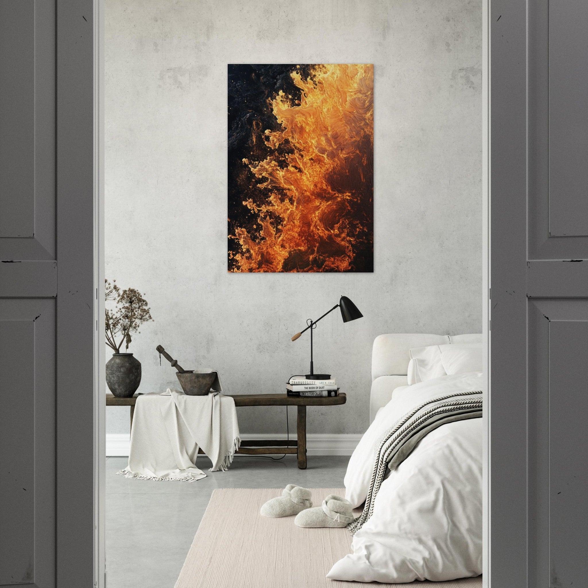 Aluminum Print Portrait - Ember Genesis A volatile burst of molten gold 7 - Shop Ai Art WebShop - Digital Art online Store