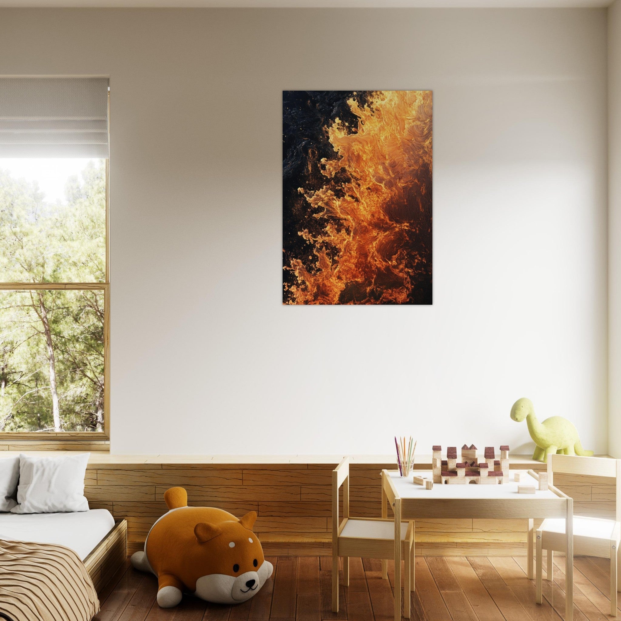 Aluminum Print Portrait - Ember Genesis A volatile burst of molten gold 7 - Shop Ai Art WebShop - Digital Art online Store