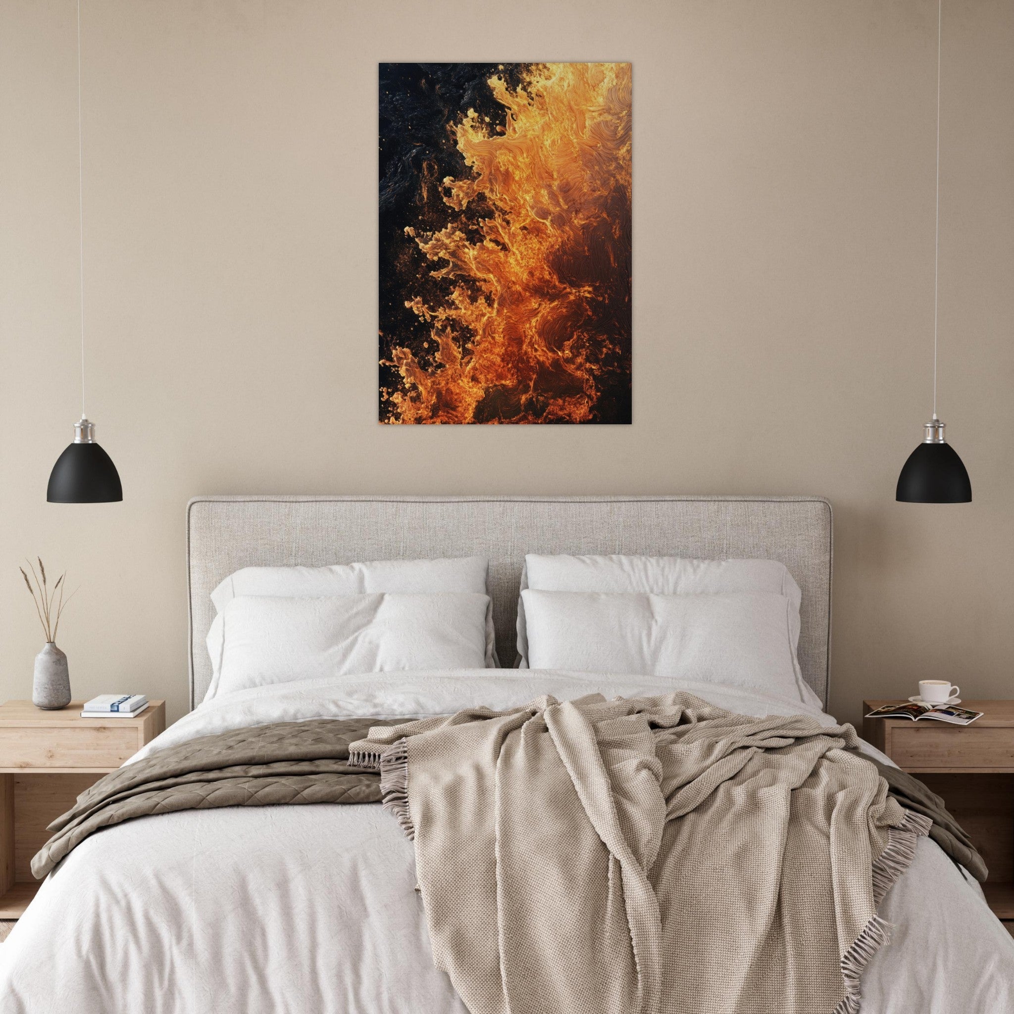 Aluminum Print Portrait - Ember Genesis A volatile burst of molten gold 7 - Shop Ai Art WebShop - Digital Art online Store