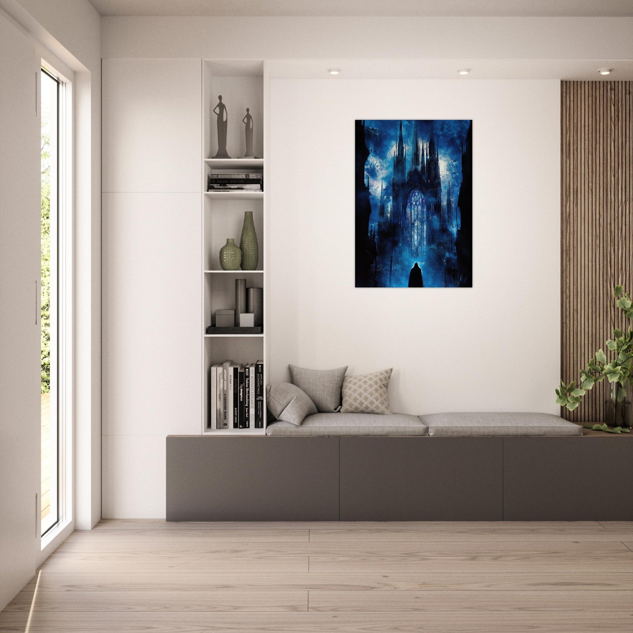 Aluminum Print Portrait - Gothic Cathedral of Lost Magic A haunting Gothic - Shop Ai Art WebShop - Digital Art online Store