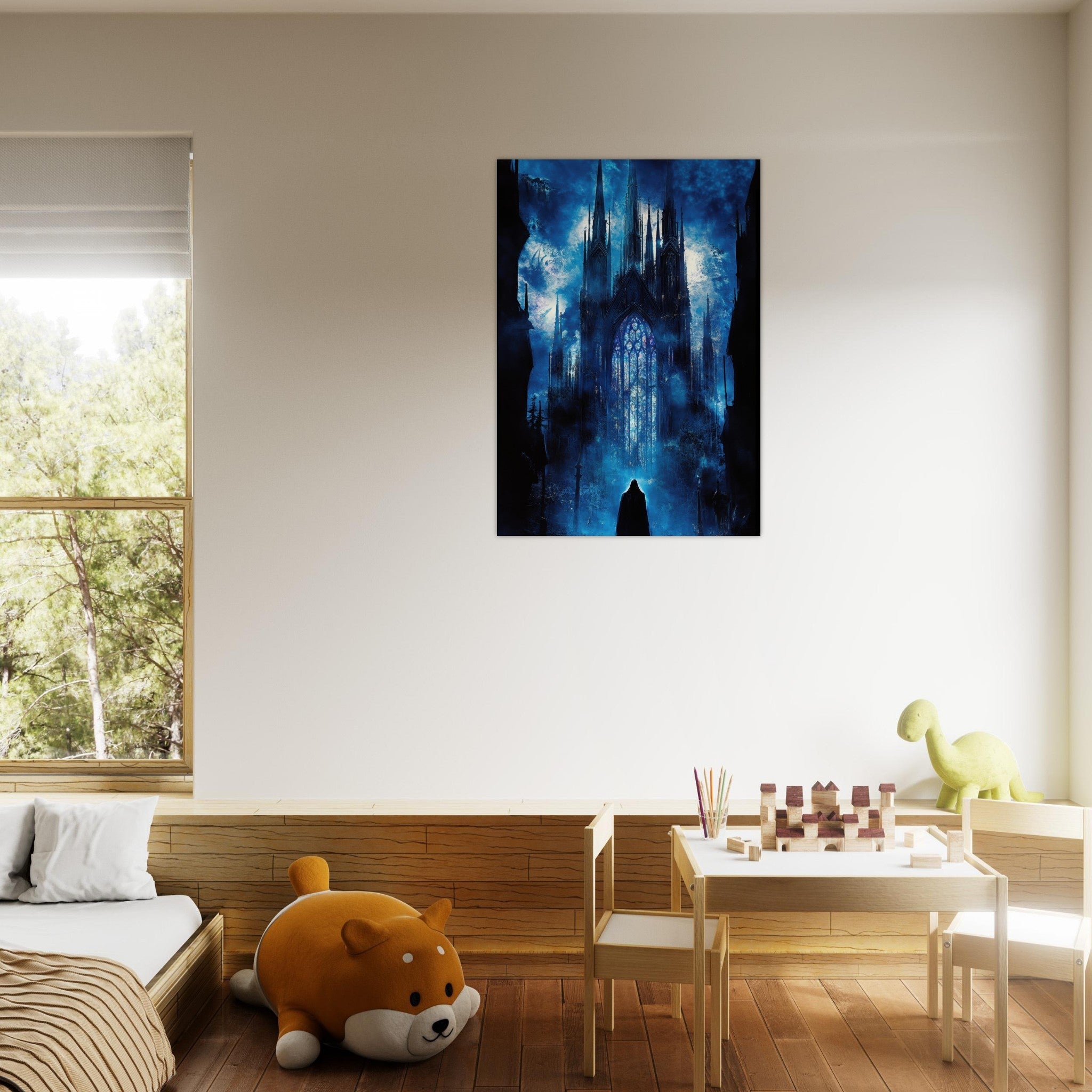 Aluminum Print Portrait - Gothic Cathedral of Lost Magic A haunting Gothic - Shop Ai Art WebShop - Digital Art online Store