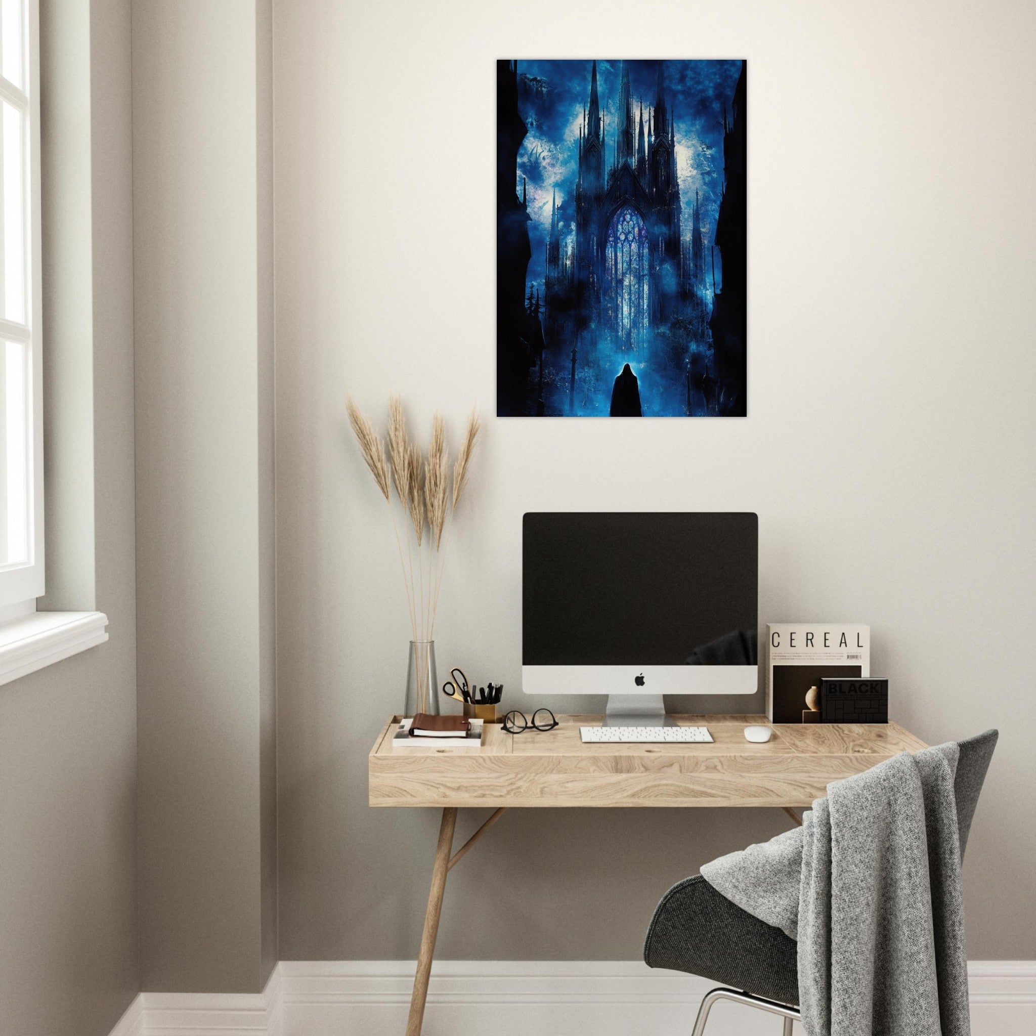 Aluminum Print Portrait - Gothic Cathedral of Lost Magic A haunting Gothic - Shop Ai Art WebShop - Digital Art online Store