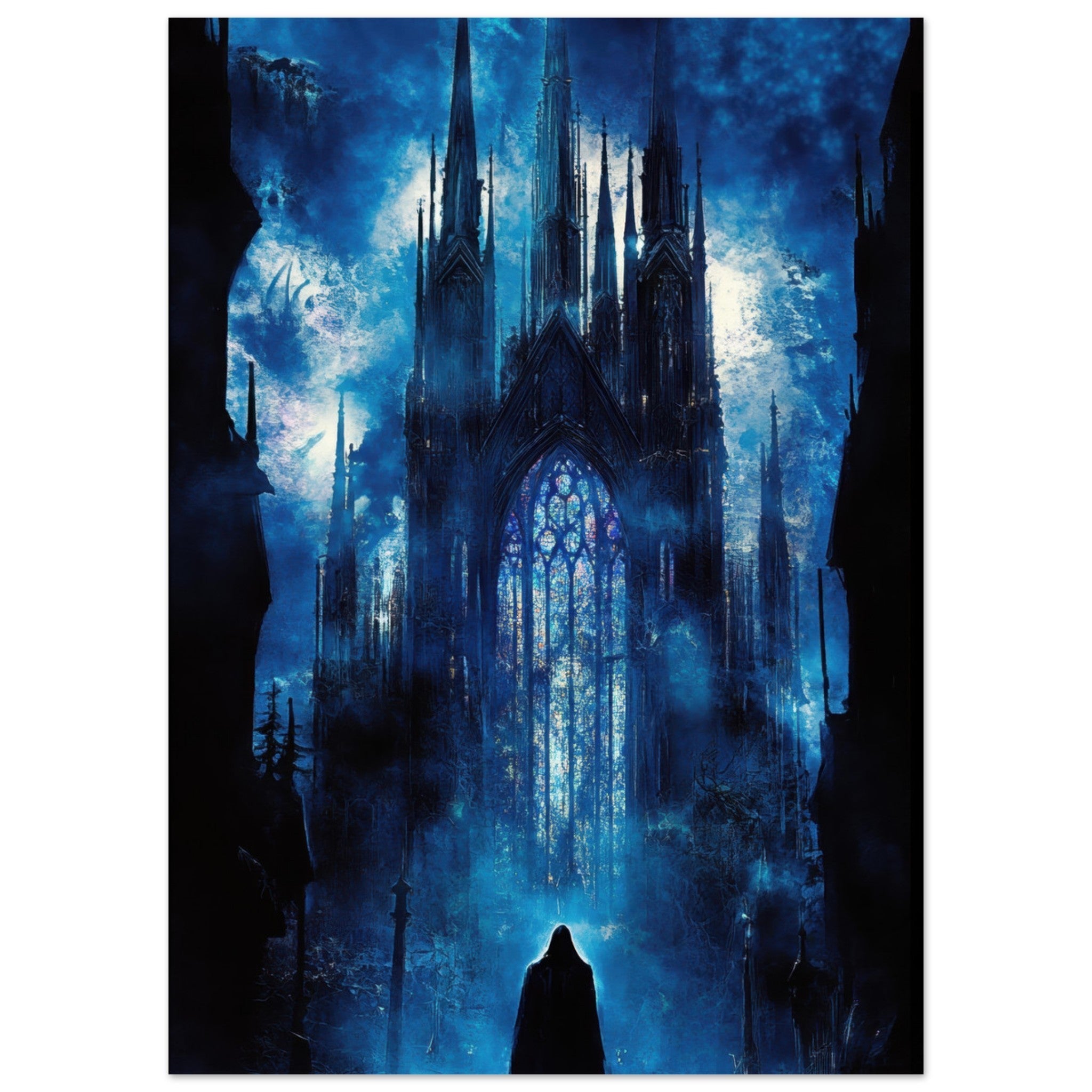 Aluminum Print Portrait - Gothic Cathedral of Lost Magic A haunting Gothic - Shop Ai Art WebShop - Digital Art online Store