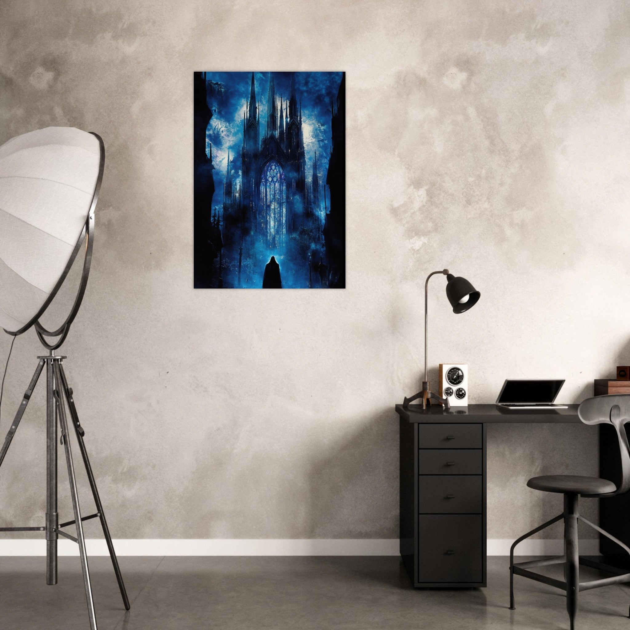 Aluminum Print Portrait - Gothic Cathedral of Lost Magic A haunting Gothic - Shop Ai Art WebShop - Digital Art online Store