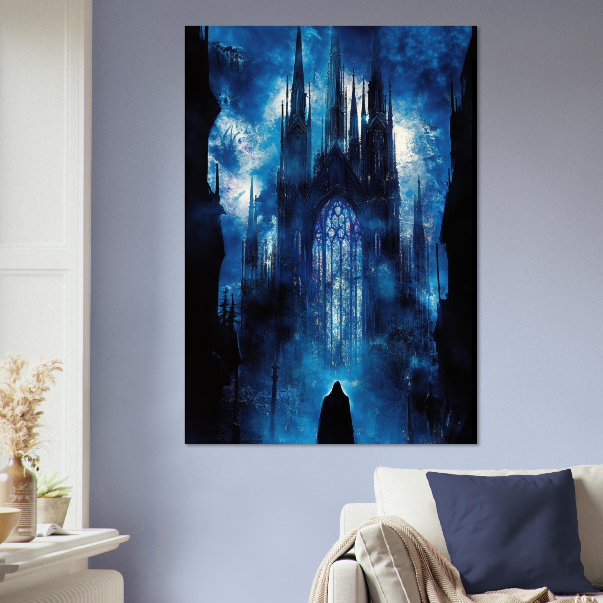 Aluminum Print Portrait - Gothic Cathedral of Lost Magic A haunting Gothic - Shop Ai Art WebShop - Digital Art online Store
