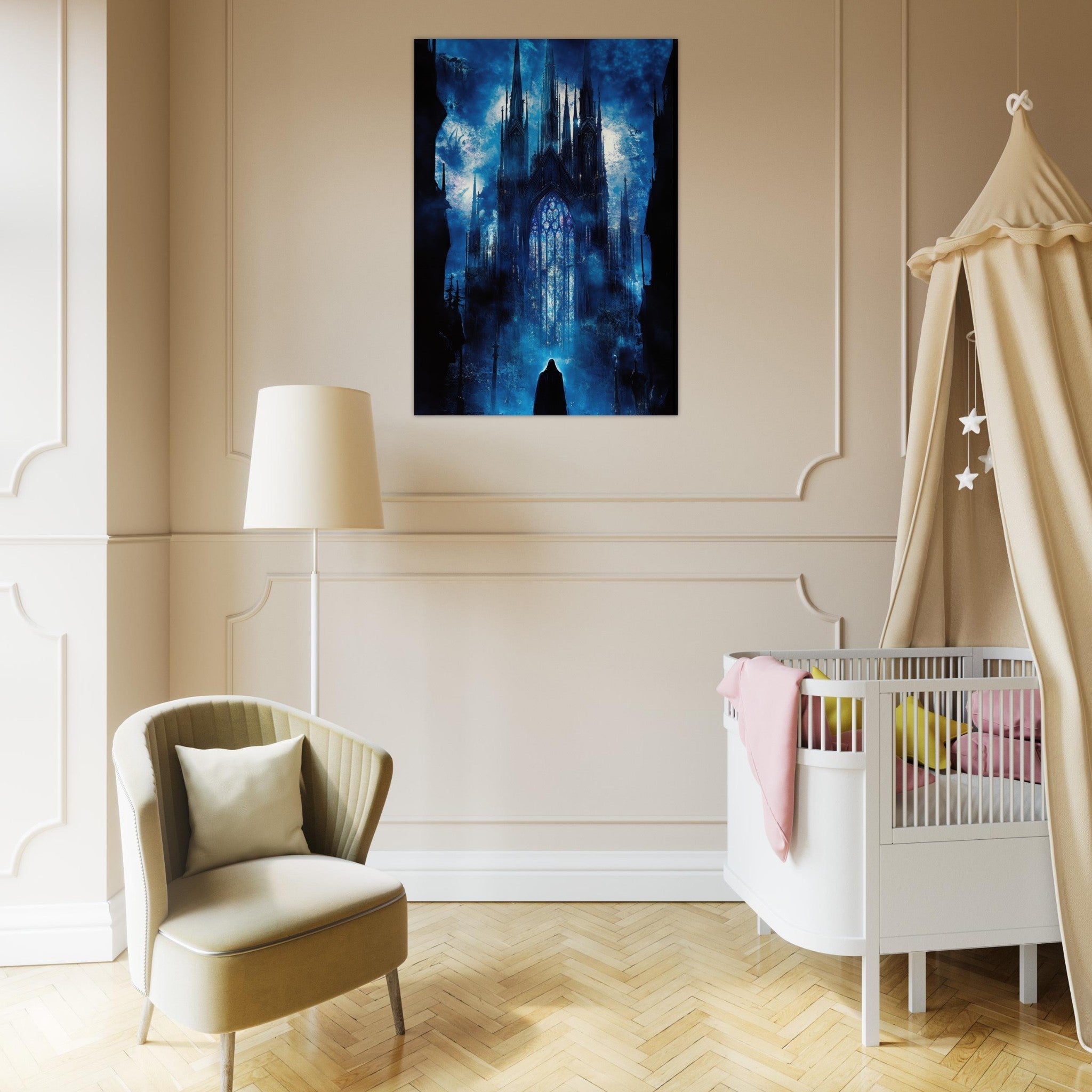Aluminum Print Portrait - Gothic Cathedral of Lost Magic A haunting Gothic - Shop Ai Art WebShop - Digital Art online Store