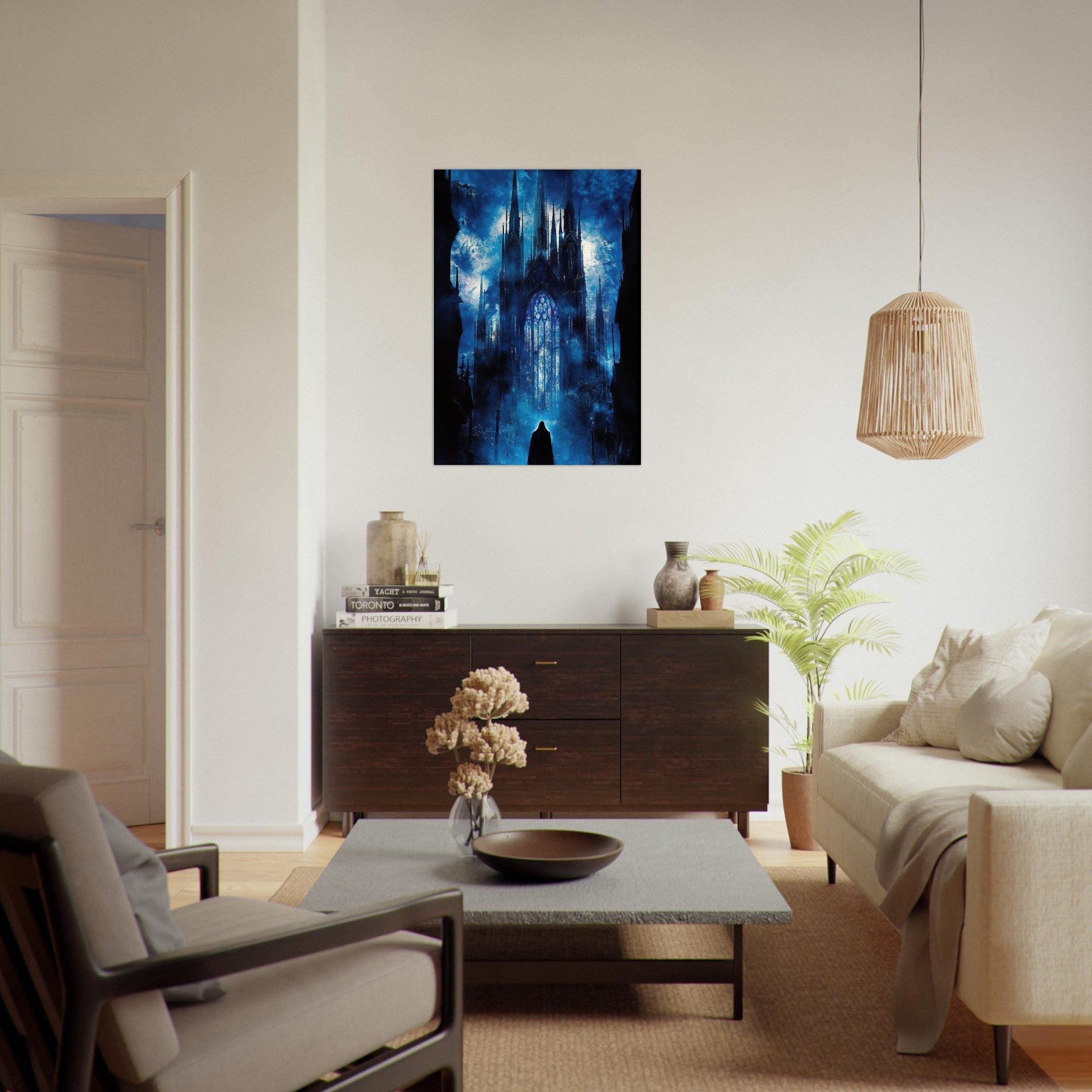Aluminum Print Portrait - Gothic Cathedral of Lost Magic A haunting Gothic - Shop Ai Art WebShop - Digital Art online Store