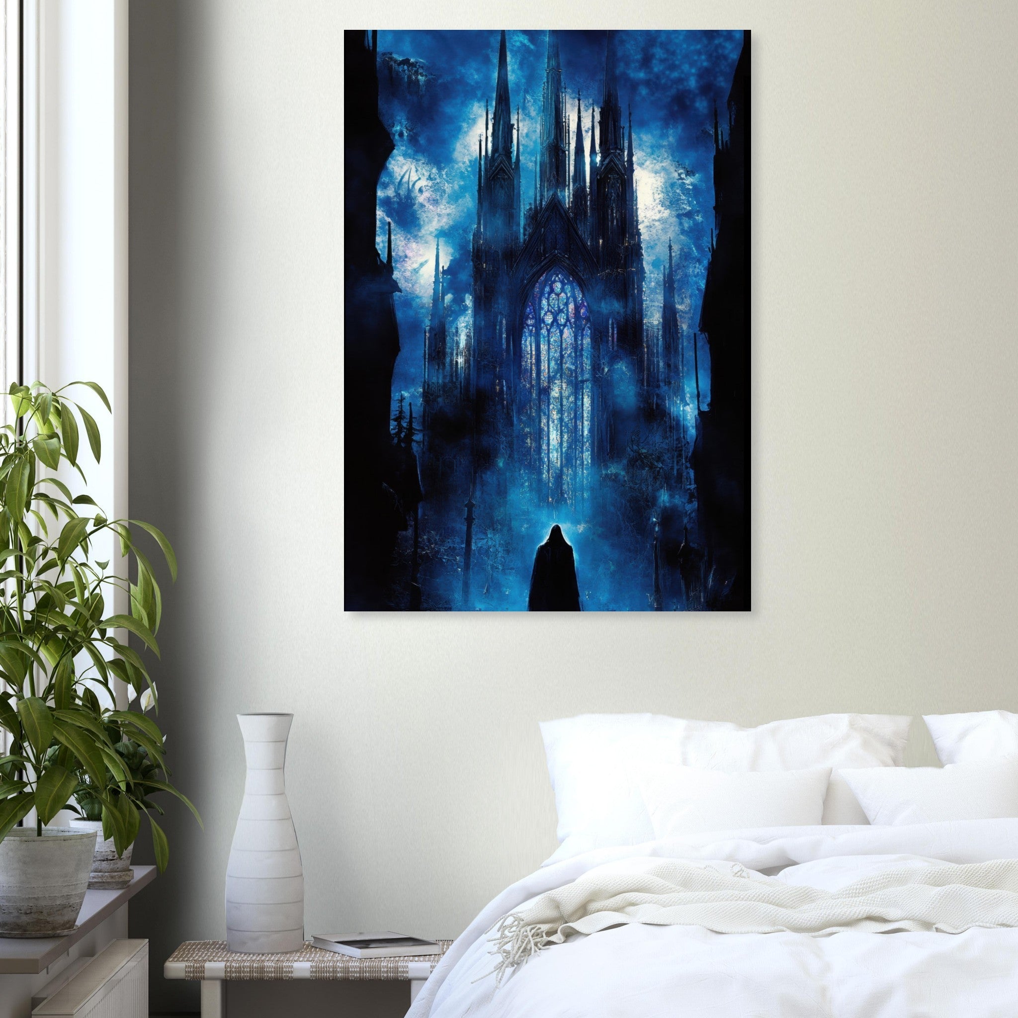 Aluminum Print Portrait - Gothic Cathedral of Lost Magic A haunting Gothic - Shop Ai Art WebShop - Digital Art online Store