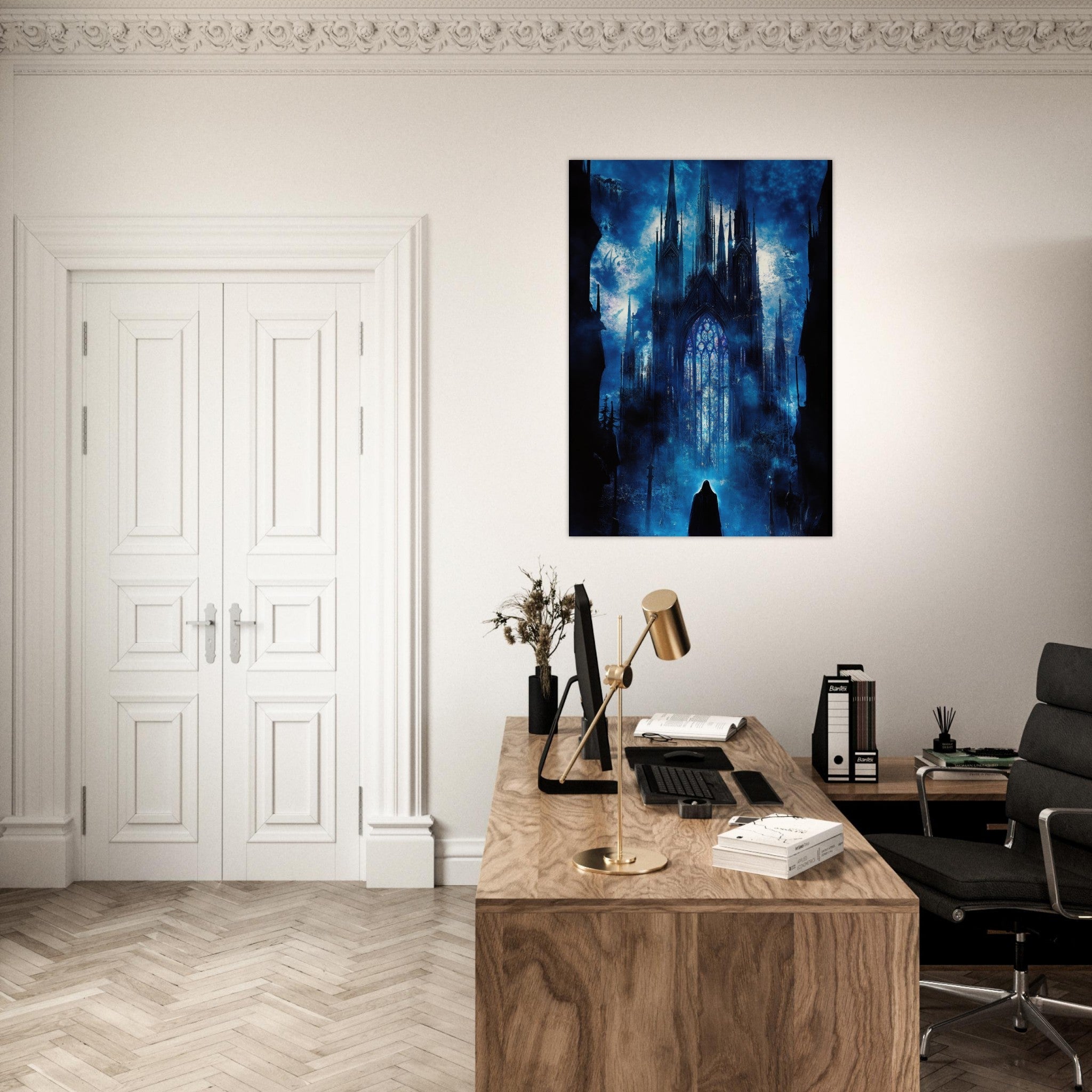 Aluminum Print Portrait - Gothic Cathedral of Lost Magic A haunting Gothic - Shop Ai Art WebShop - Digital Art online Store