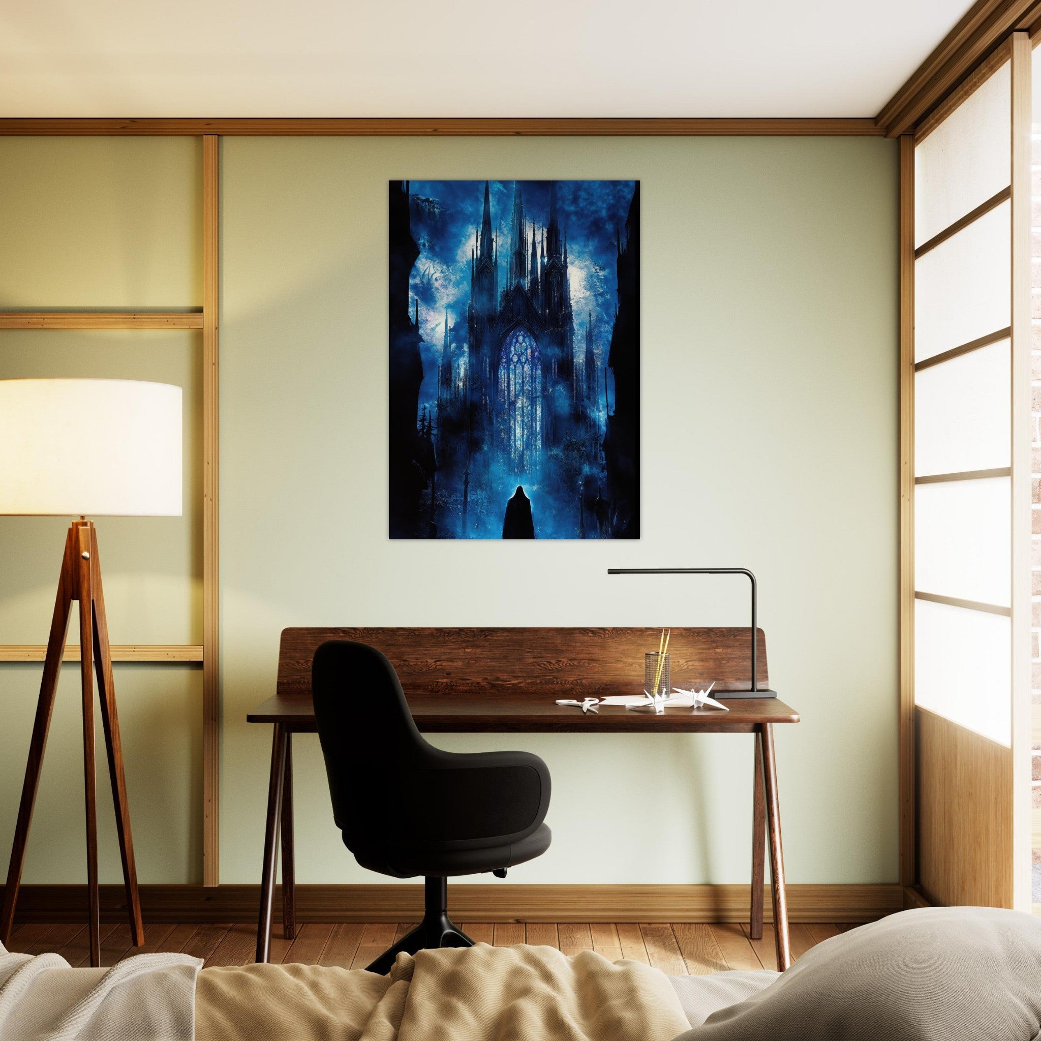 Aluminum Print Portrait - Gothic Cathedral of Lost Magic A haunting Gothic - Shop Ai Art WebShop - Digital Art online Store