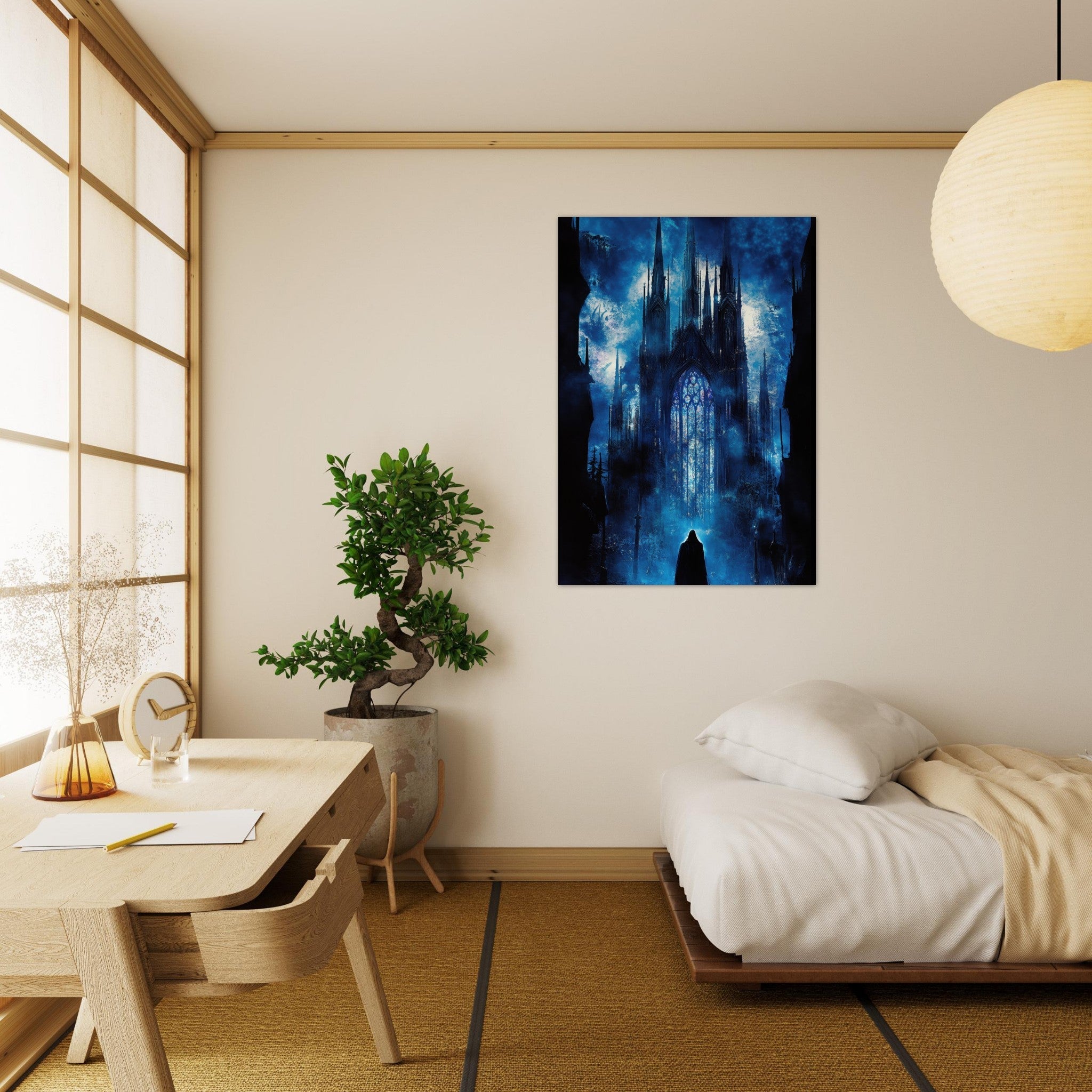 Aluminum Print Portrait - Gothic Cathedral of Lost Magic A haunting Gothic - Shop Ai Art WebShop - Digital Art online Store