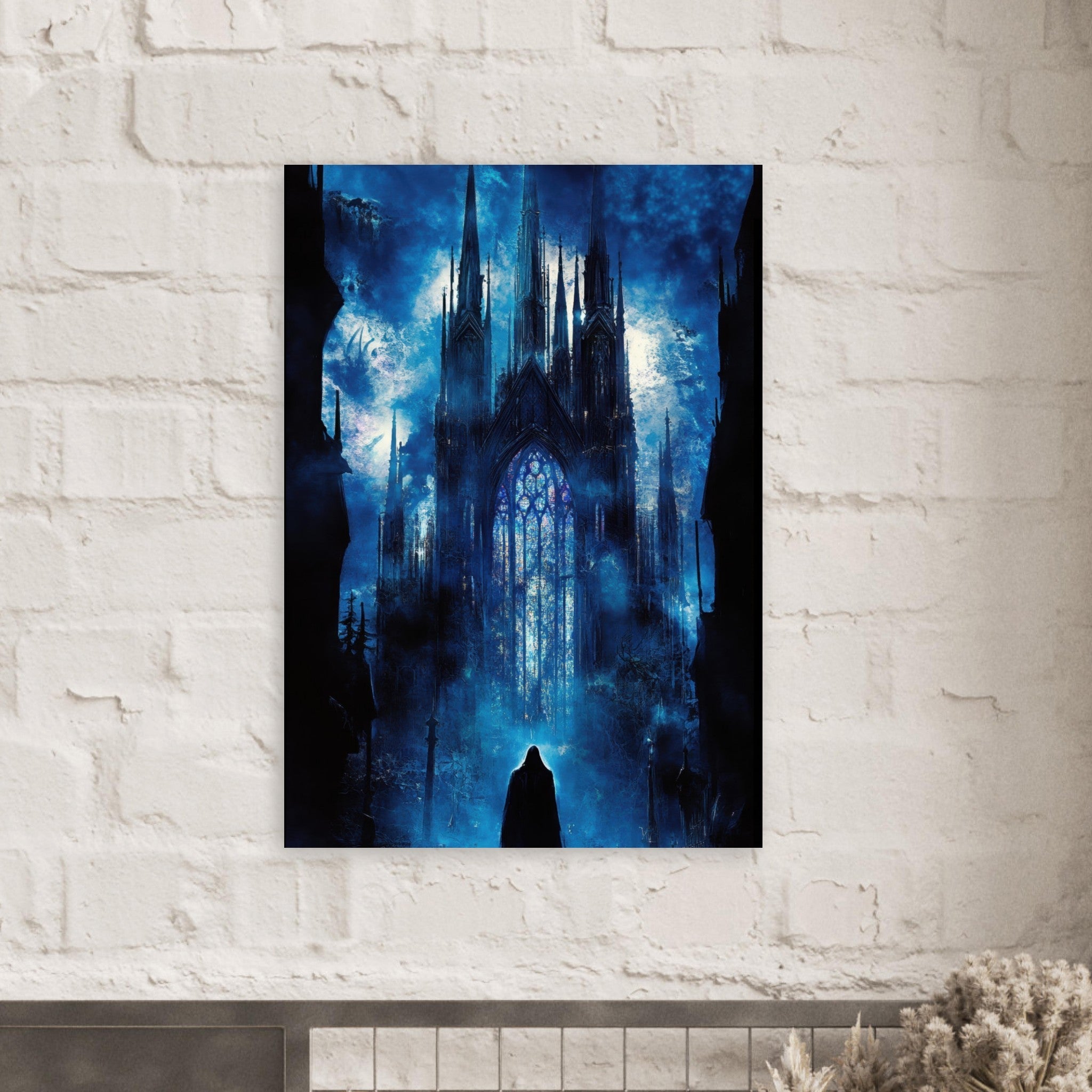 Aluminum Print Portrait - Gothic Cathedral of Lost Magic A haunting Gothic - Shop Ai Art WebShop - Digital Art online Store