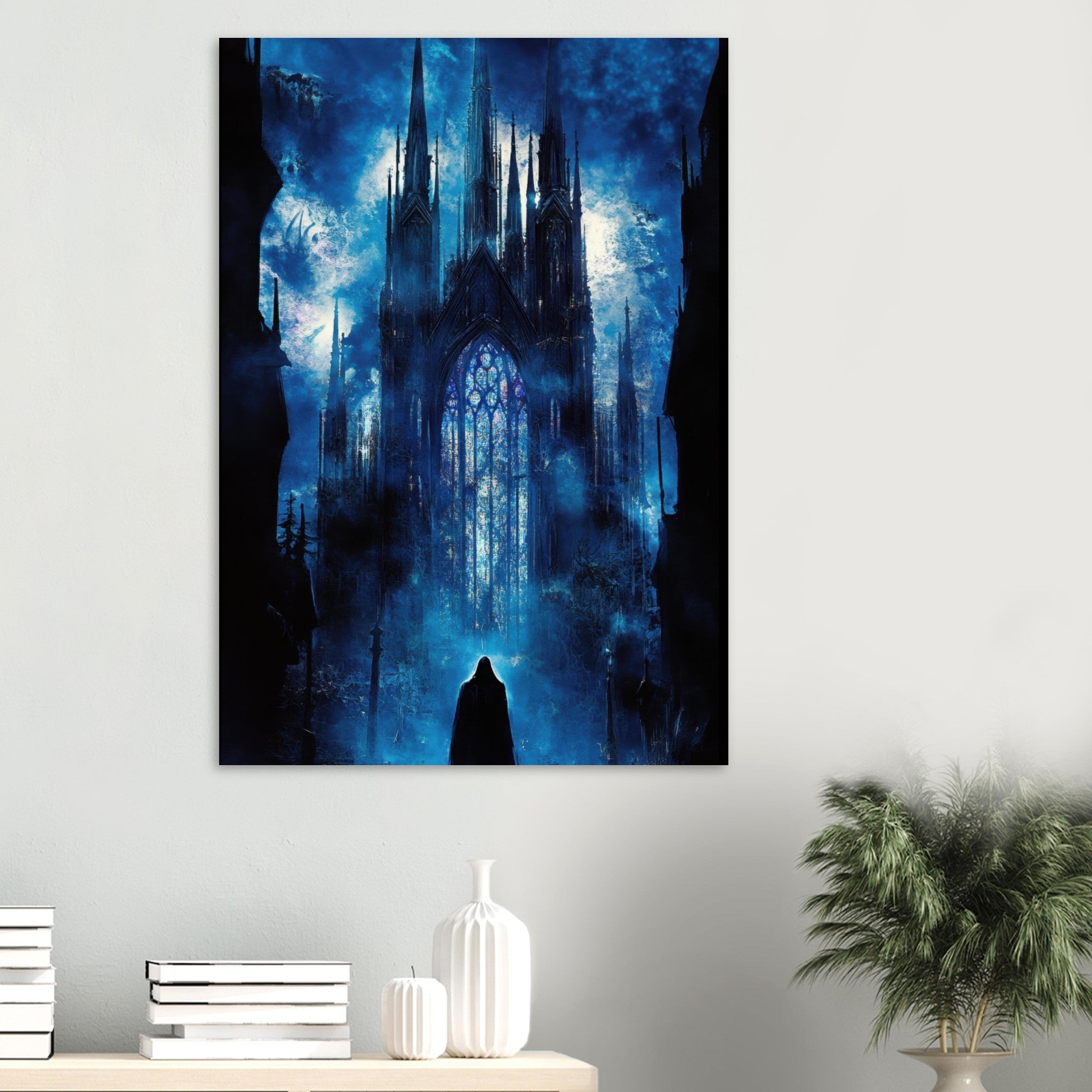 Aluminum Print Portrait - Gothic Cathedral of Lost Magic A haunting Gothic - Shop Ai Art WebShop - Digital Art online Store