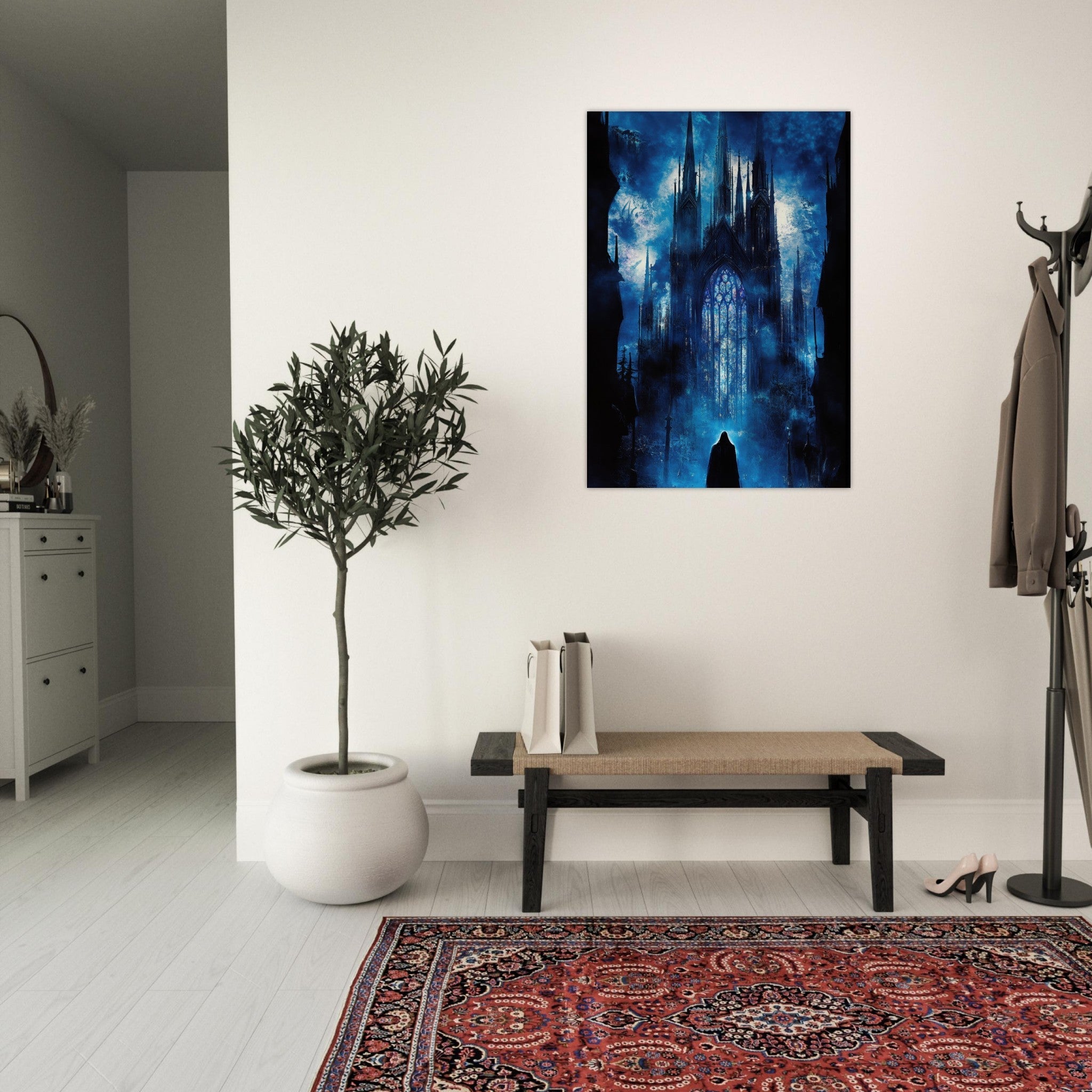 Aluminum Print Portrait - Gothic Cathedral of Lost Magic A haunting Gothic - Shop Ai Art WebShop - Digital Art online Store