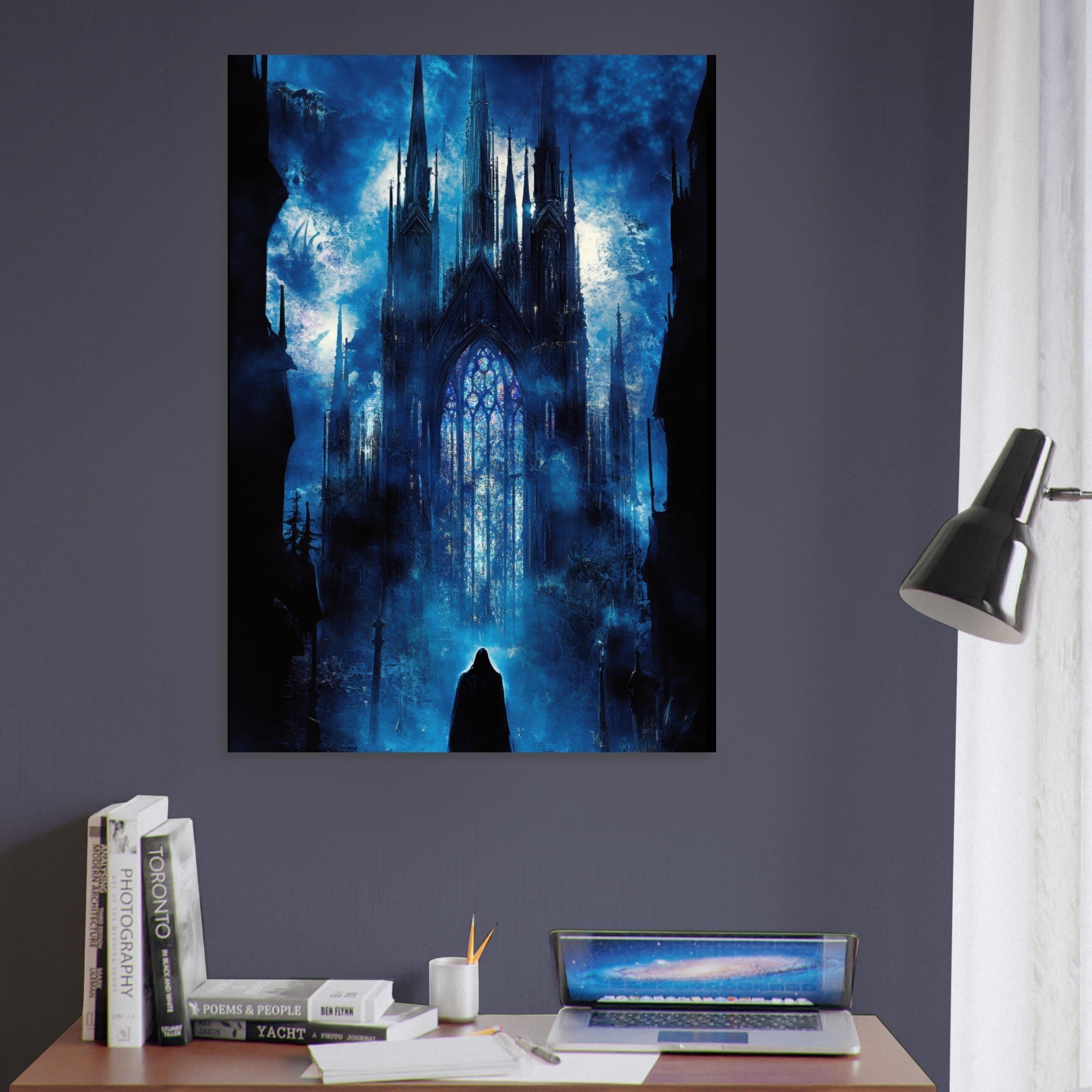 Aluminum Print Portrait - Gothic Cathedral of Lost Magic A haunting Gothic - Shop Ai Art WebShop - Digital Art online Store