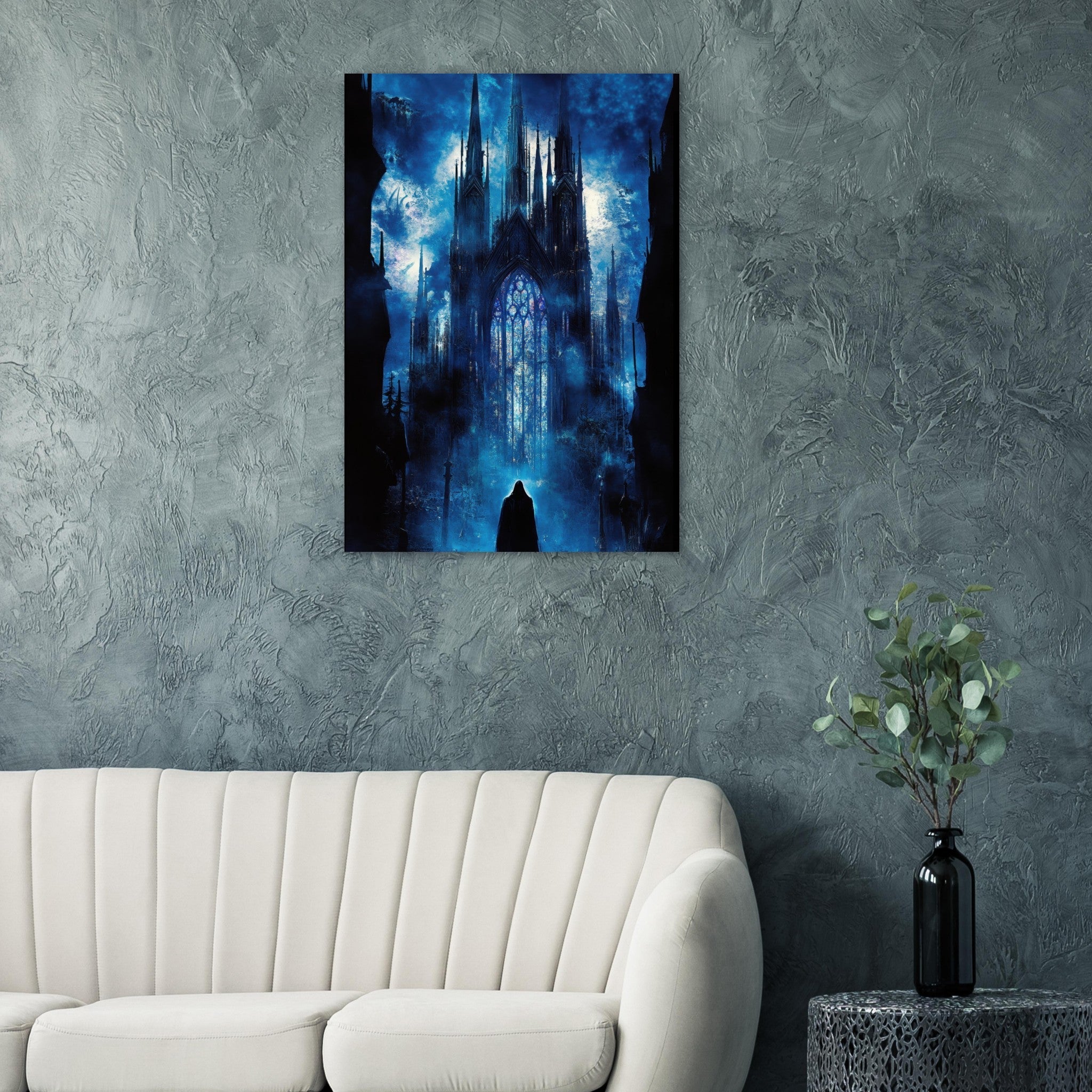 Aluminum Print Portrait - Gothic Cathedral of Lost Magic A haunting Gothic - Shop Ai Art WebShop - Digital Art online Store