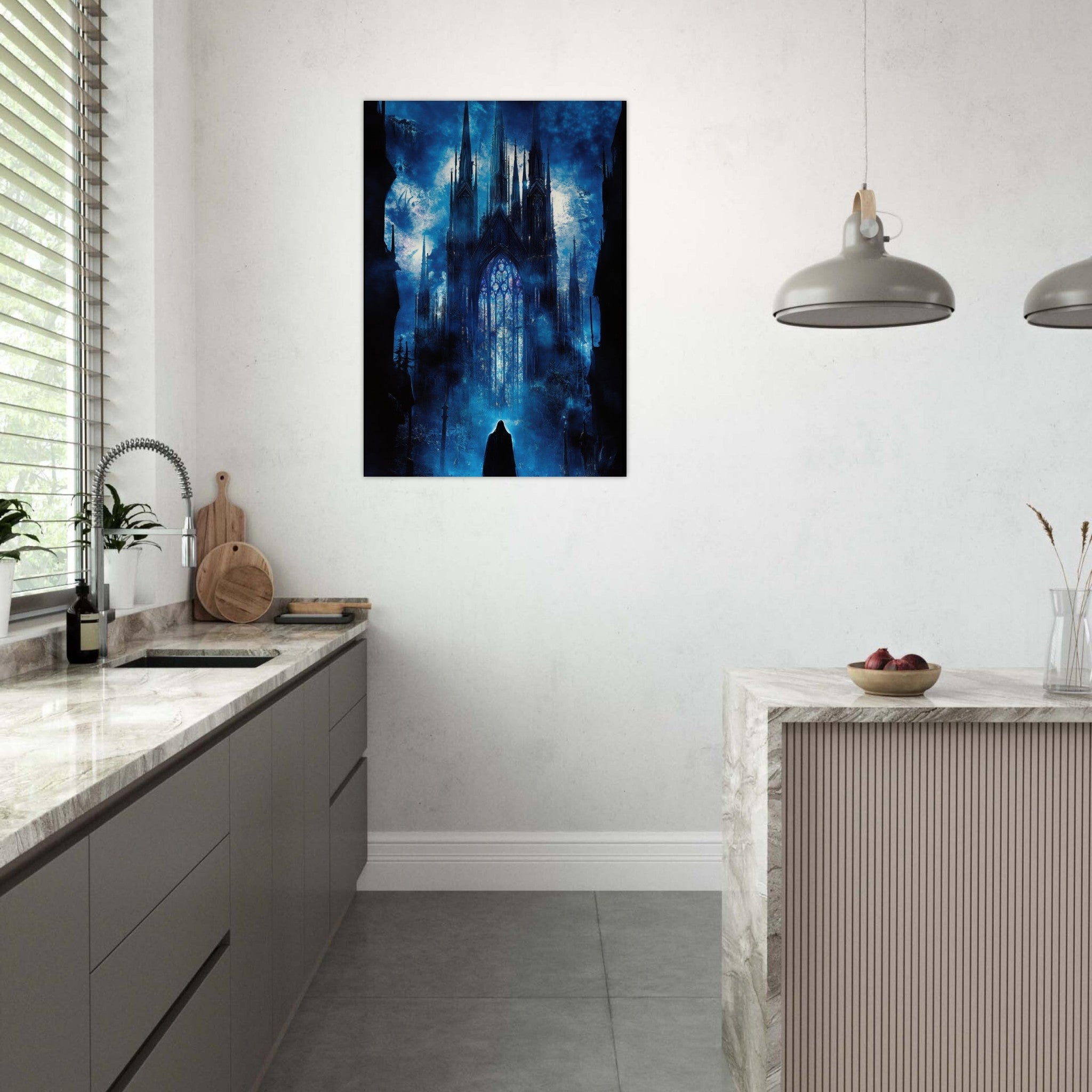 Aluminum Print Portrait - Gothic Cathedral of Lost Magic A haunting Gothic - Shop Ai Art WebShop - Digital Art online Store