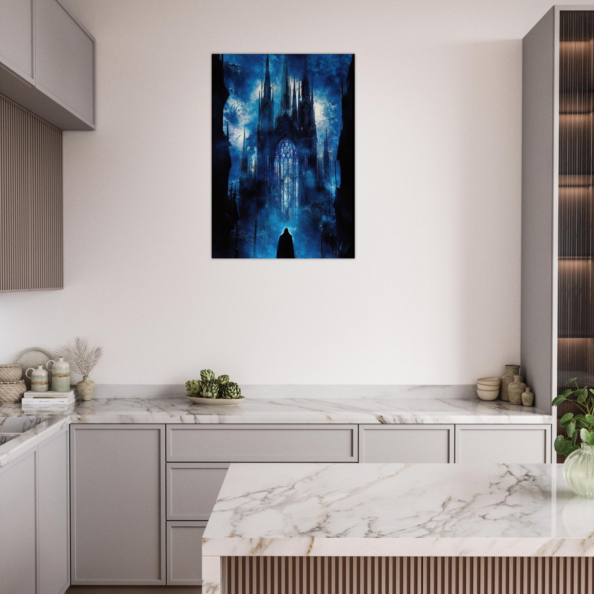 Aluminum Print Portrait - Gothic Cathedral of Lost Magic A haunting Gothic - Shop Ai Art WebShop - Digital Art online Store