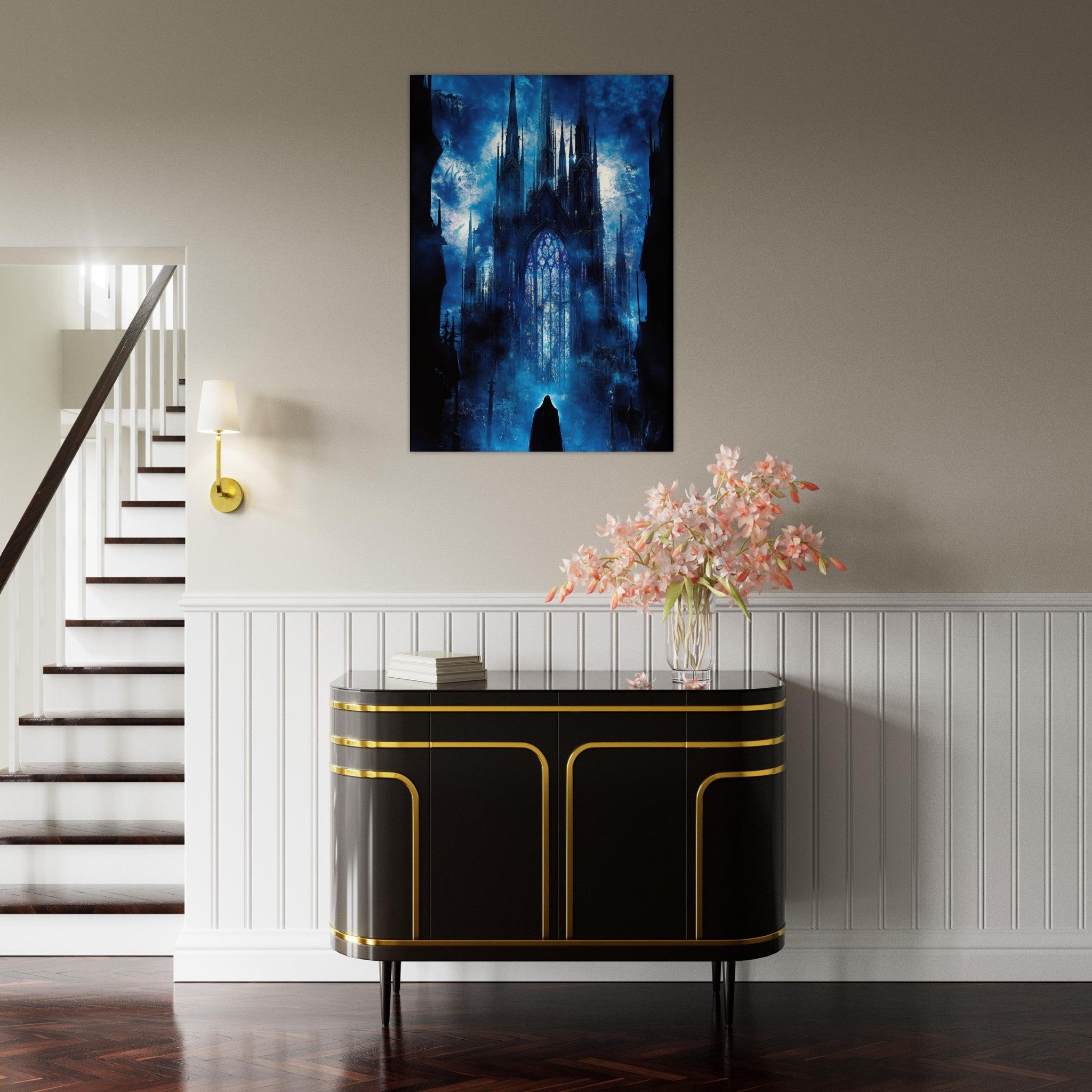 Aluminum Print Portrait - Gothic Cathedral of Lost Magic A haunting Gothic - Shop Ai Art WebShop - Digital Art online Store