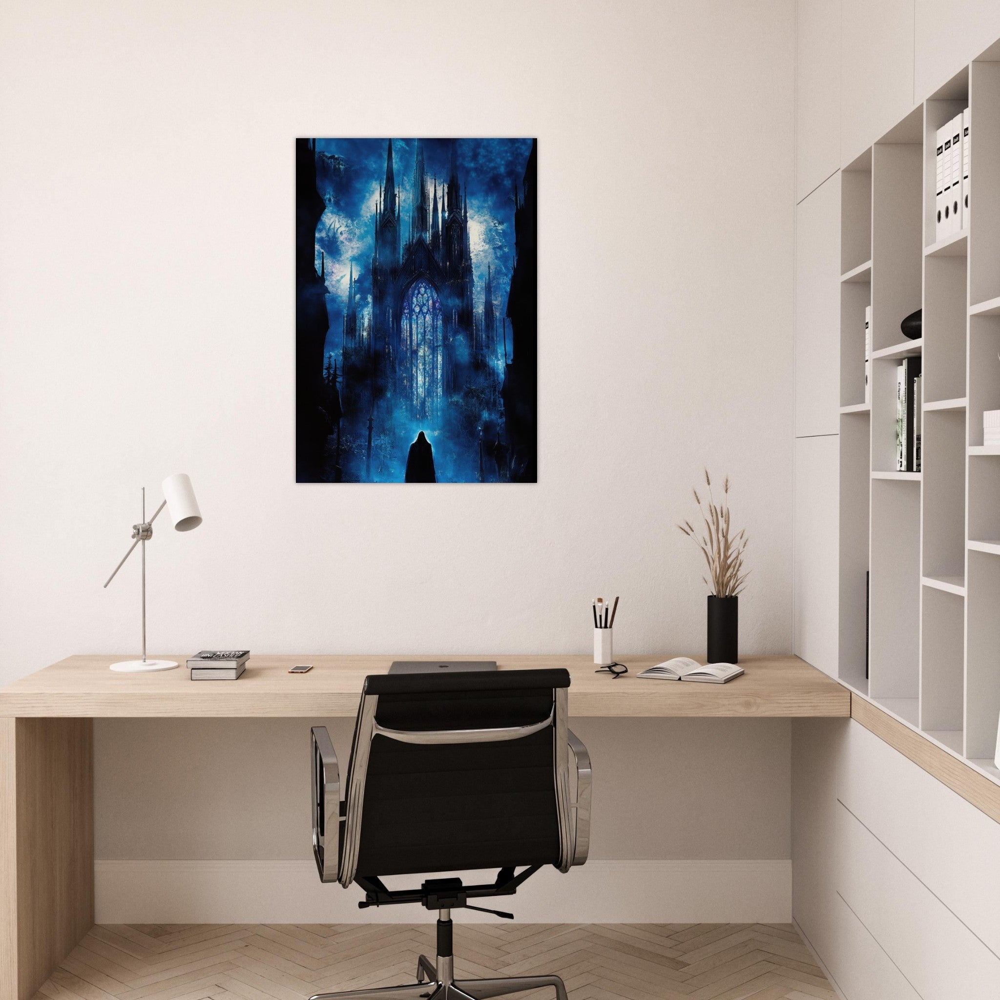Aluminum Print Portrait - Gothic Cathedral of Lost Magic A haunting Gothic - Shop Ai Art WebShop - Digital Art online Store