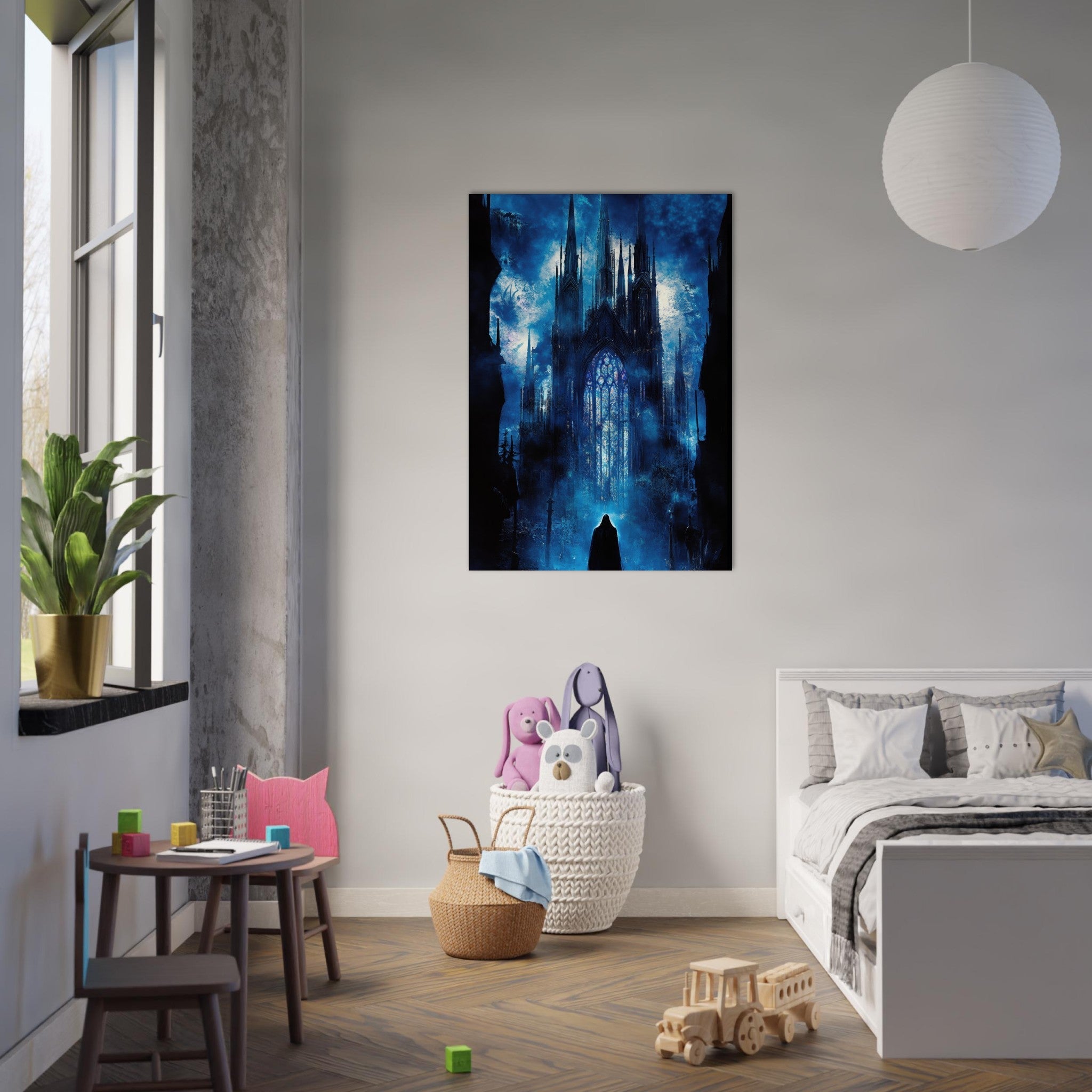 Aluminum Print Portrait - Gothic Cathedral of Lost Magic A haunting Gothic - Shop Ai Art WebShop - Digital Art online Store