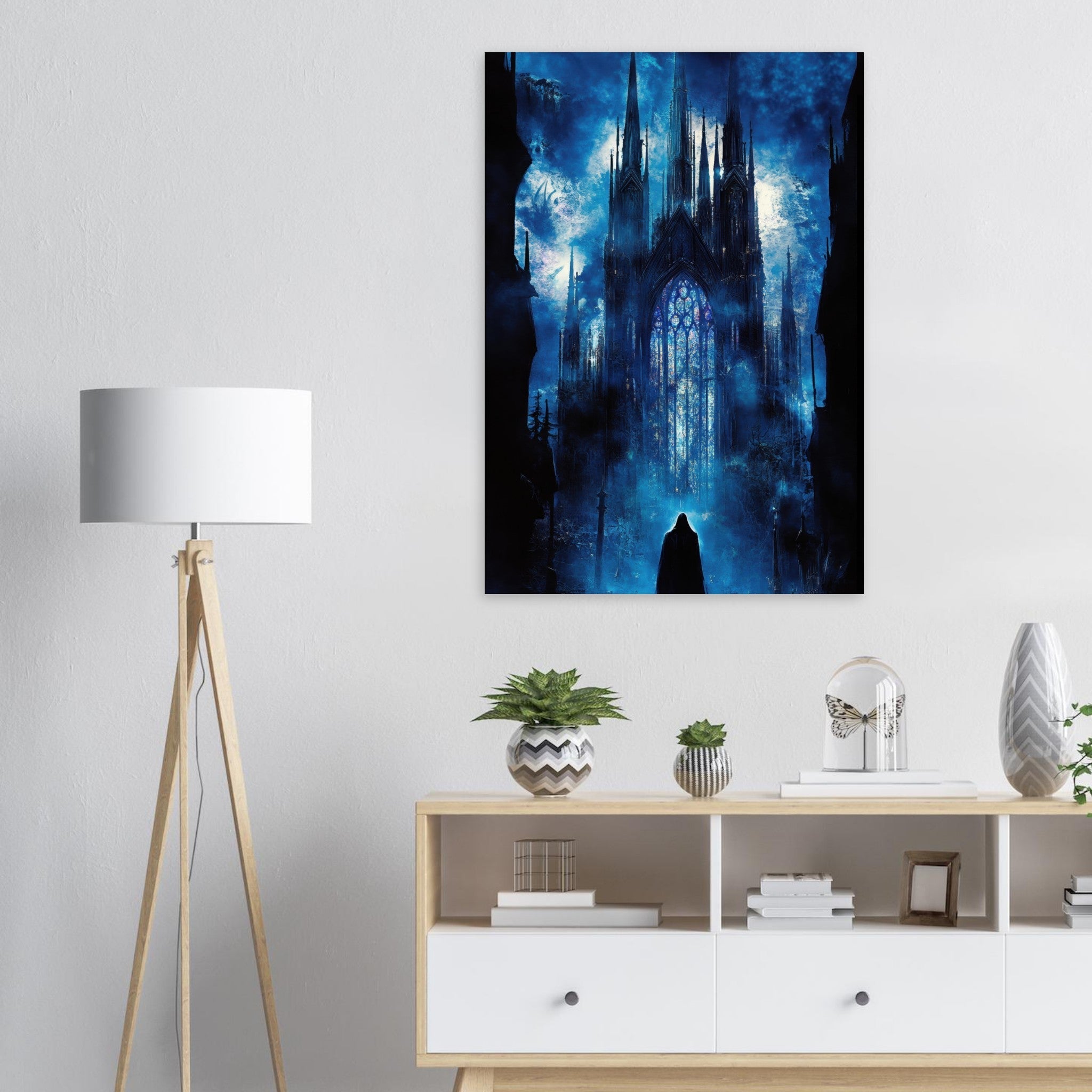 Aluminum Print Portrait - Gothic Cathedral of Lost Magic A haunting Gothic - Shop Ai Art WebShop - Digital Art online Store