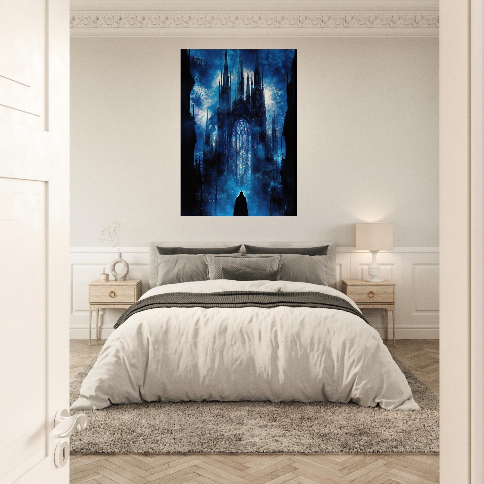 Aluminum Print Portrait - Gothic Cathedral of Lost Magic A haunting Gothic - Shop Ai Art WebShop - Digital Art online Store