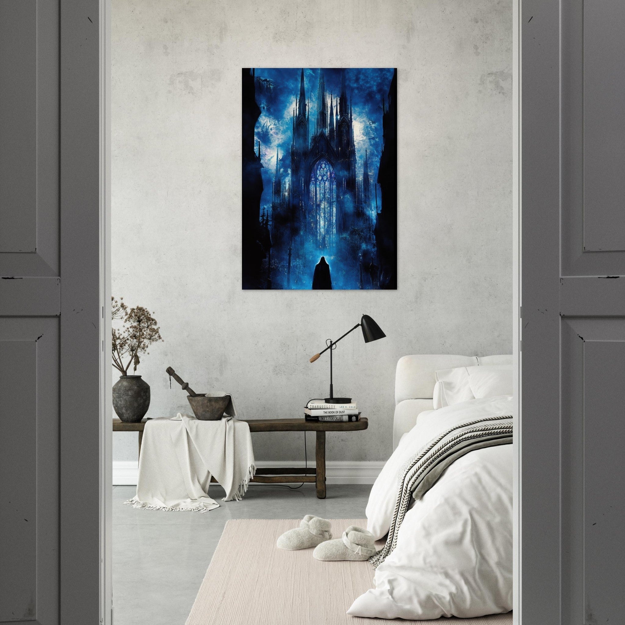 Aluminum Print Portrait - Gothic Cathedral of Lost Magic A haunting Gothic - Shop Ai Art WebShop - Digital Art online Store