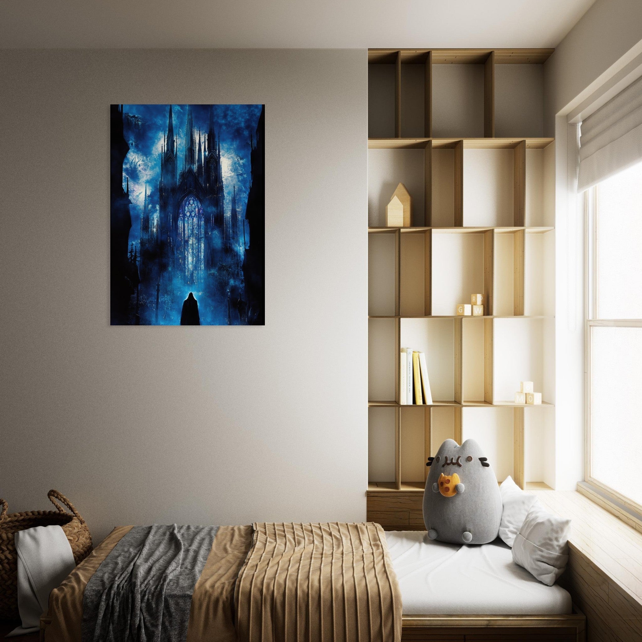 Aluminum Print Portrait - Gothic Cathedral of Lost Magic A haunting Gothic - Shop Ai Art WebShop - Digital Art online Store