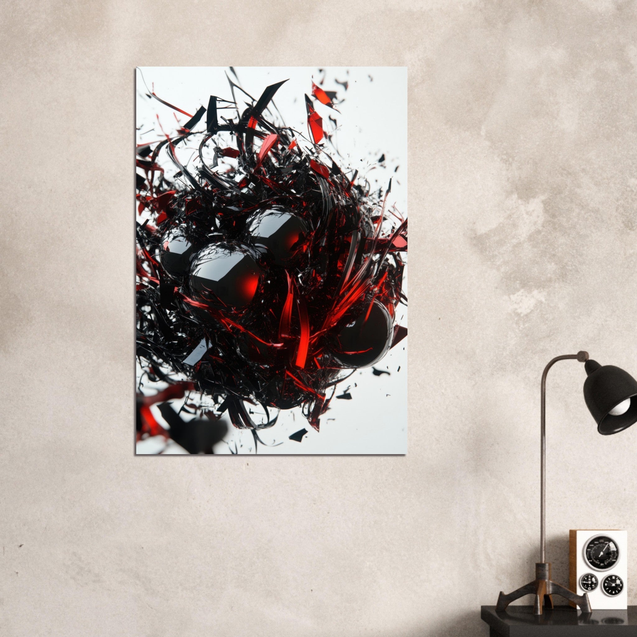 Aluminum Print Portrait - Gravitys Collapse A violent implosion of fragment 4 - Shop Ai Art WebShop - Digital Art online Store