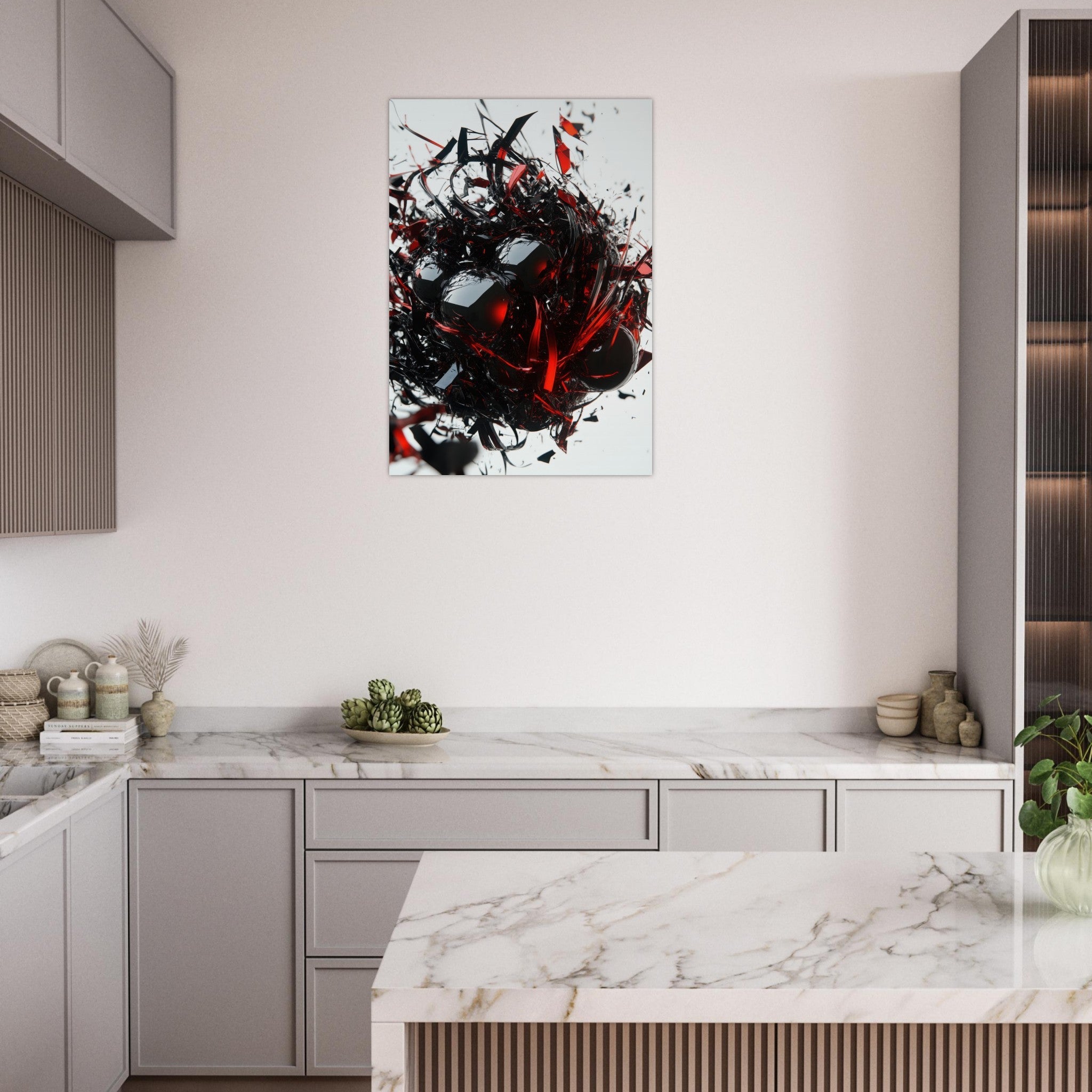 Aluminum Print Portrait - Gravitys Collapse A violent implosion of fragment 4 - Shop Ai Art WebShop - Digital Art online Store