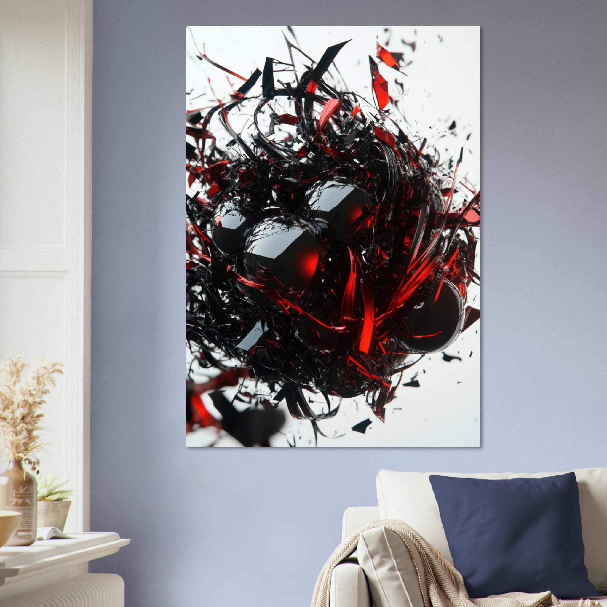 Aluminum Print Portrait - Gravitys Collapse A violent implosion of fragment 4 - Shop Ai Art WebShop - Digital Art online Store