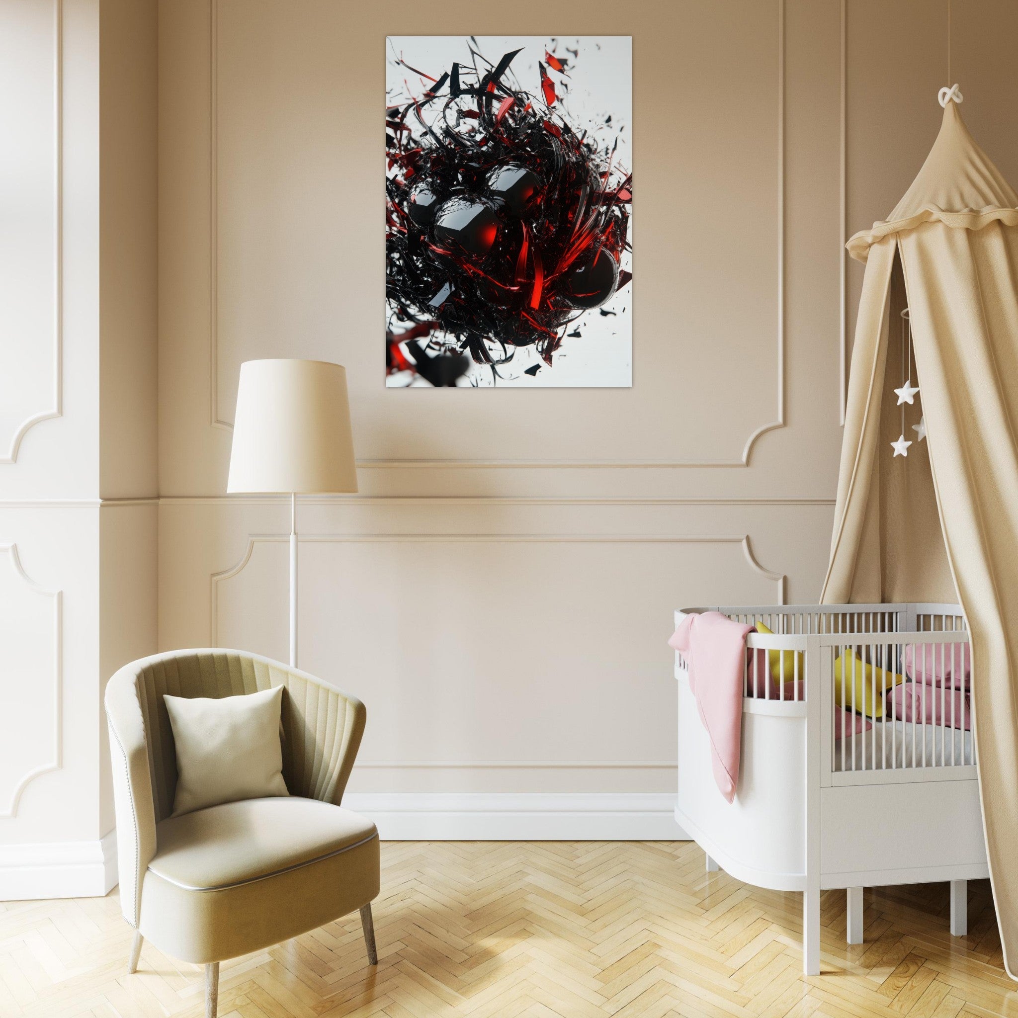 Aluminum Print Portrait - Gravitys Collapse A violent implosion of fragment 4 - Shop Ai Art WebShop - Digital Art online Store
