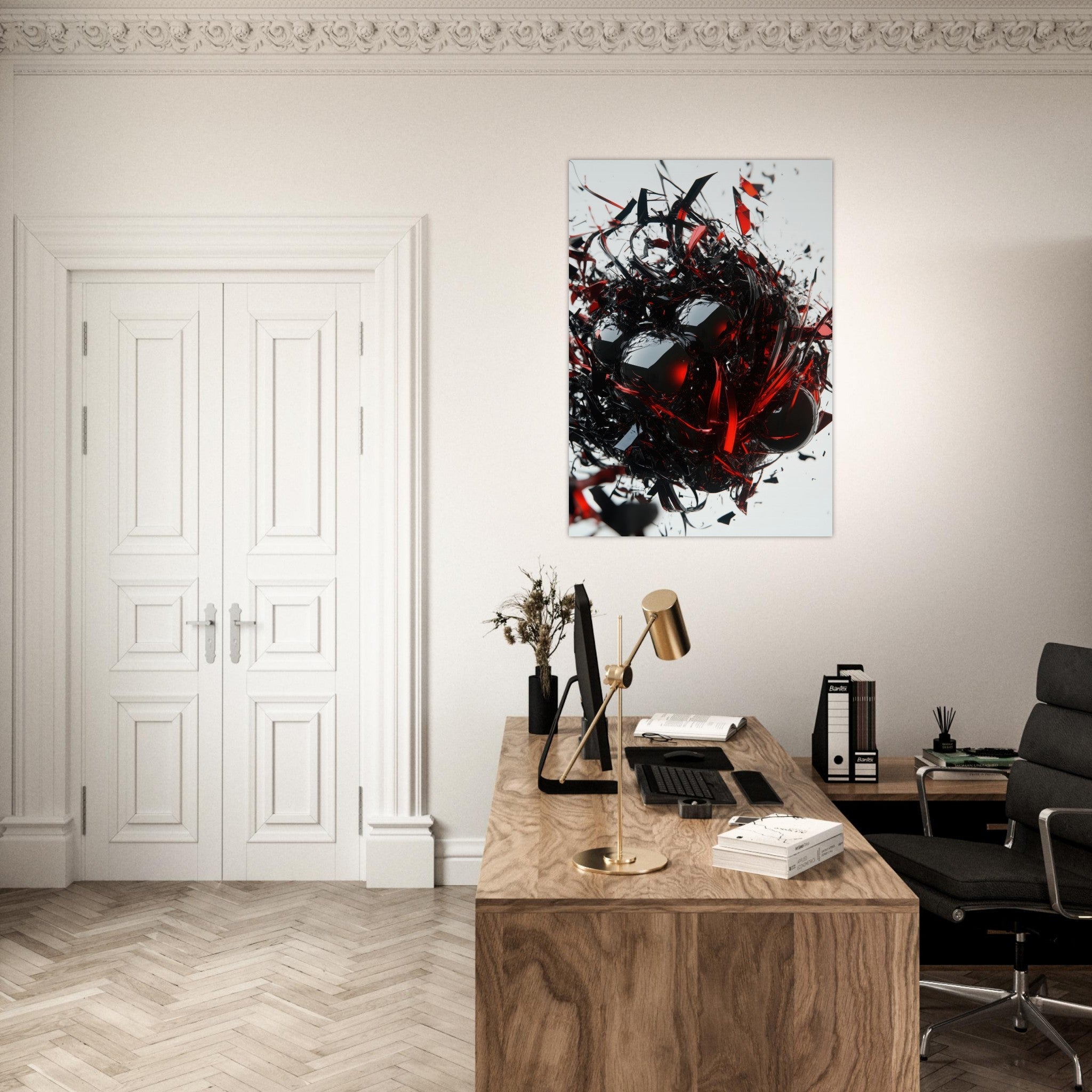 Aluminum Print Portrait - Gravitys Collapse A violent implosion of fragment 4 - Shop Ai Art WebShop - Digital Art online Store