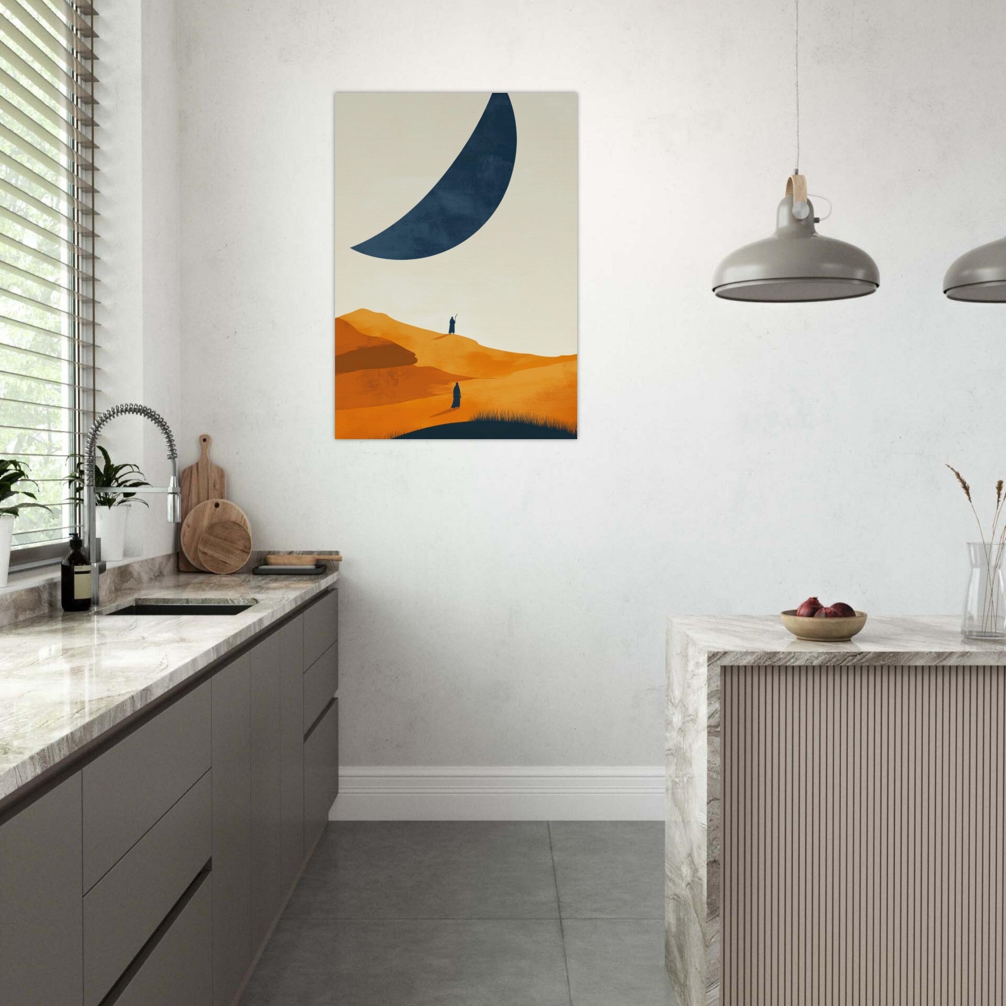 Aluminum Print Portrait - Minimalist Magical Landscape A sleek minimalist - Shop Ai Art WebShop - Digital Art online Store