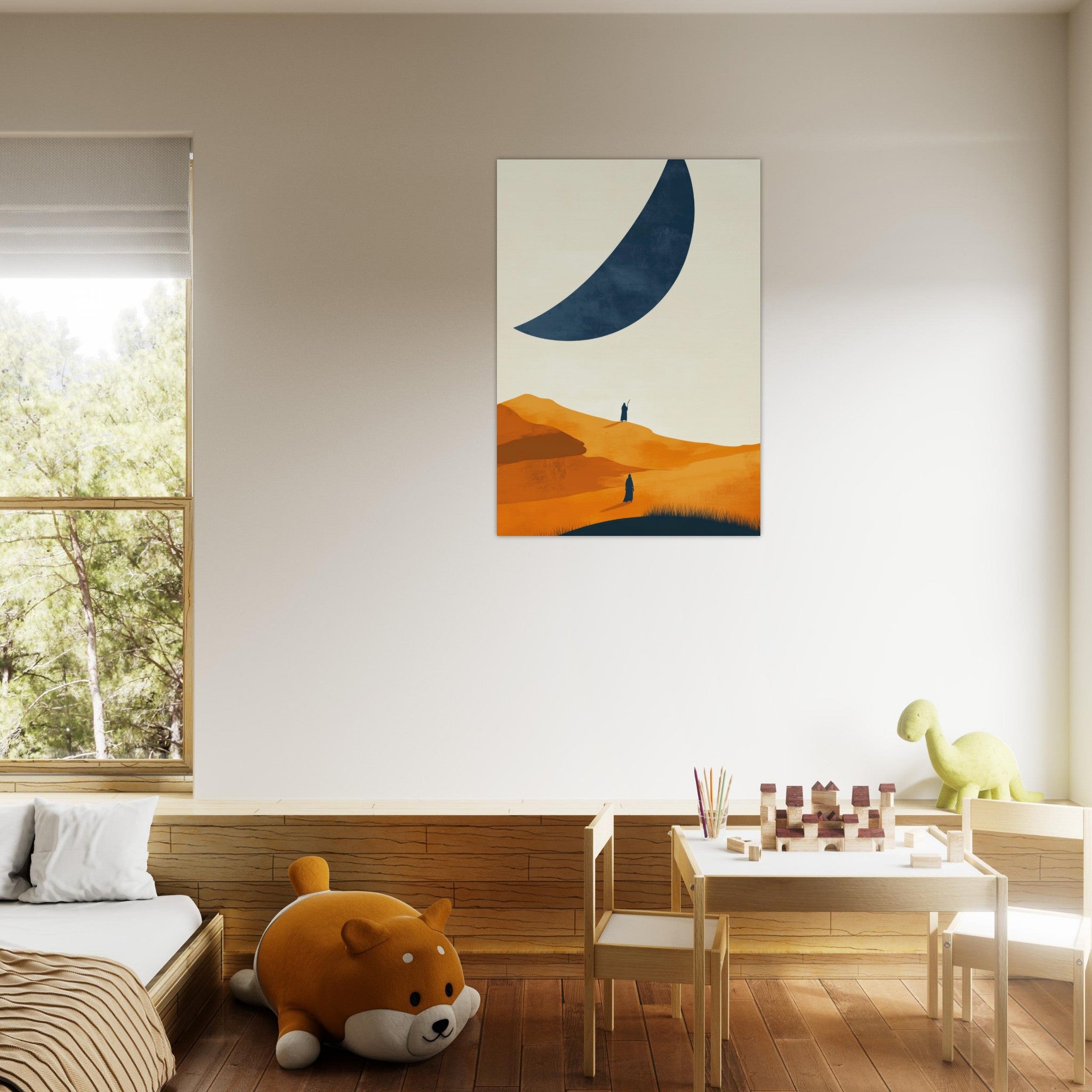 Aluminum Print Portrait - Minimalist Magical Landscape A sleek minimalist - Shop Ai Art WebShop - Digital Art online Store