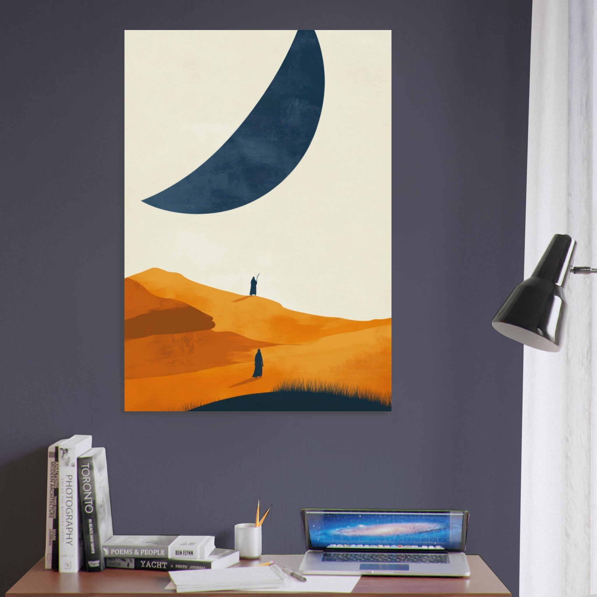Aluminum Print Portrait - Minimalist Magical Landscape A sleek minimalist - Shop Ai Art WebShop - Digital Art online Store