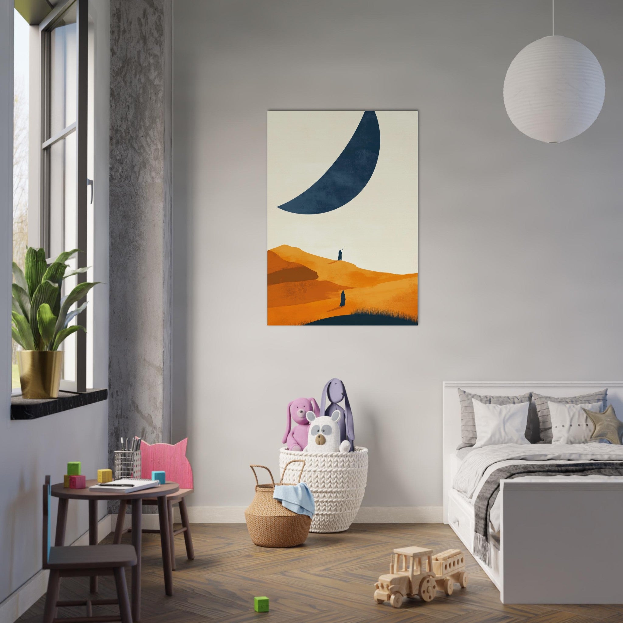 Aluminum Print Portrait - Minimalist Magical Landscape A sleek minimalist - Shop Ai Art WebShop - Digital Art online Store