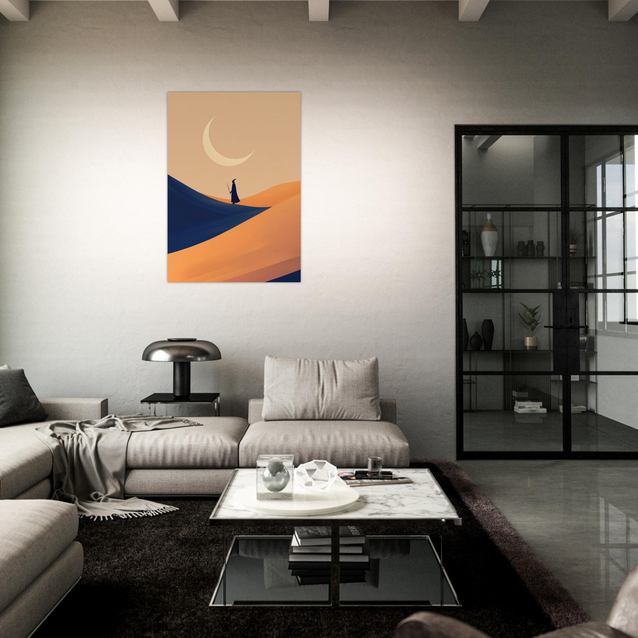 Aluminum Print Portrait - Minimalist Magical Landscape A sleek minimalist 3 - Shop Ai Art WebShop - Digital Art online Store