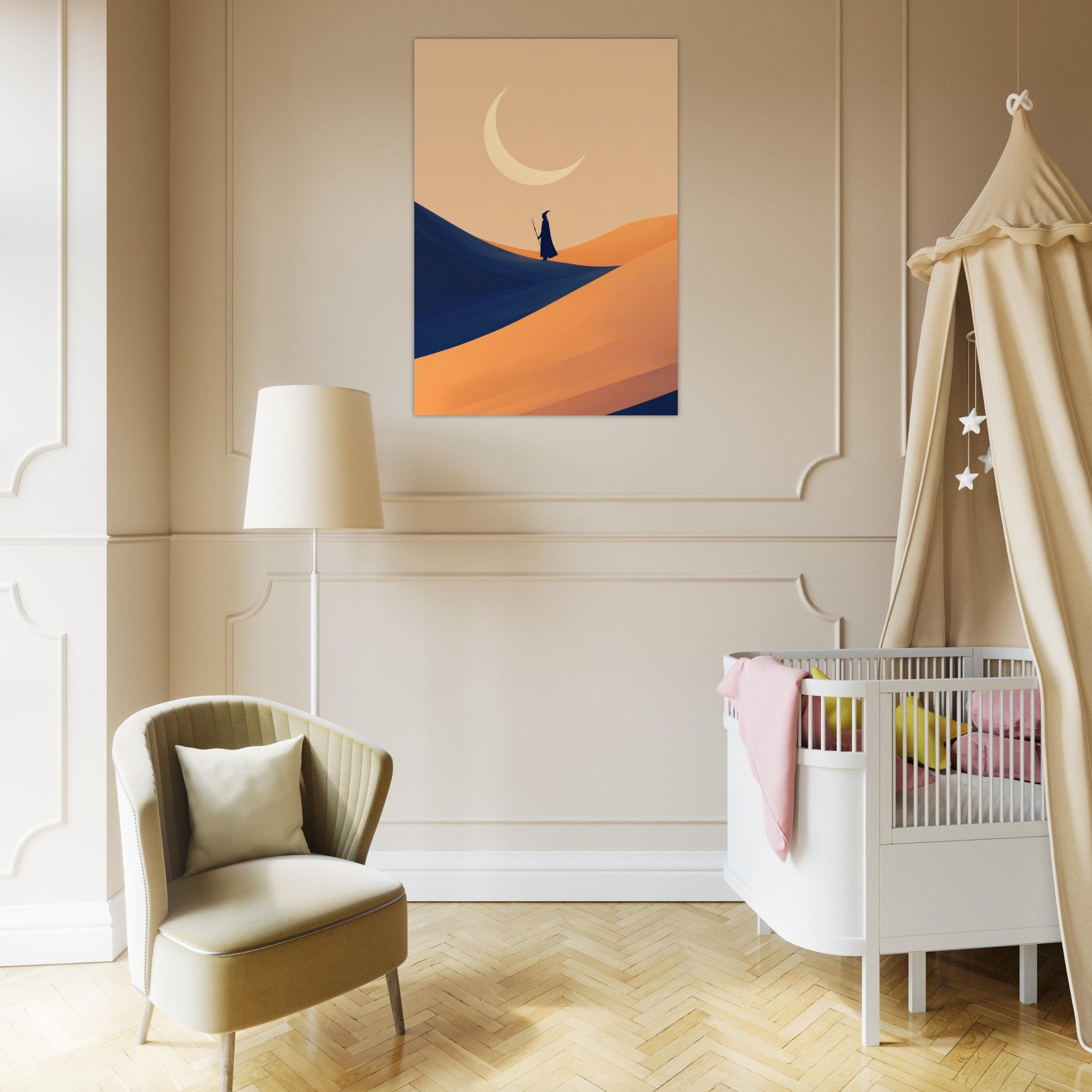 Aluminum Print Portrait - Minimalist Magical Landscape A sleek minimalist 3 - Shop Ai Art WebShop - Digital Art online Store