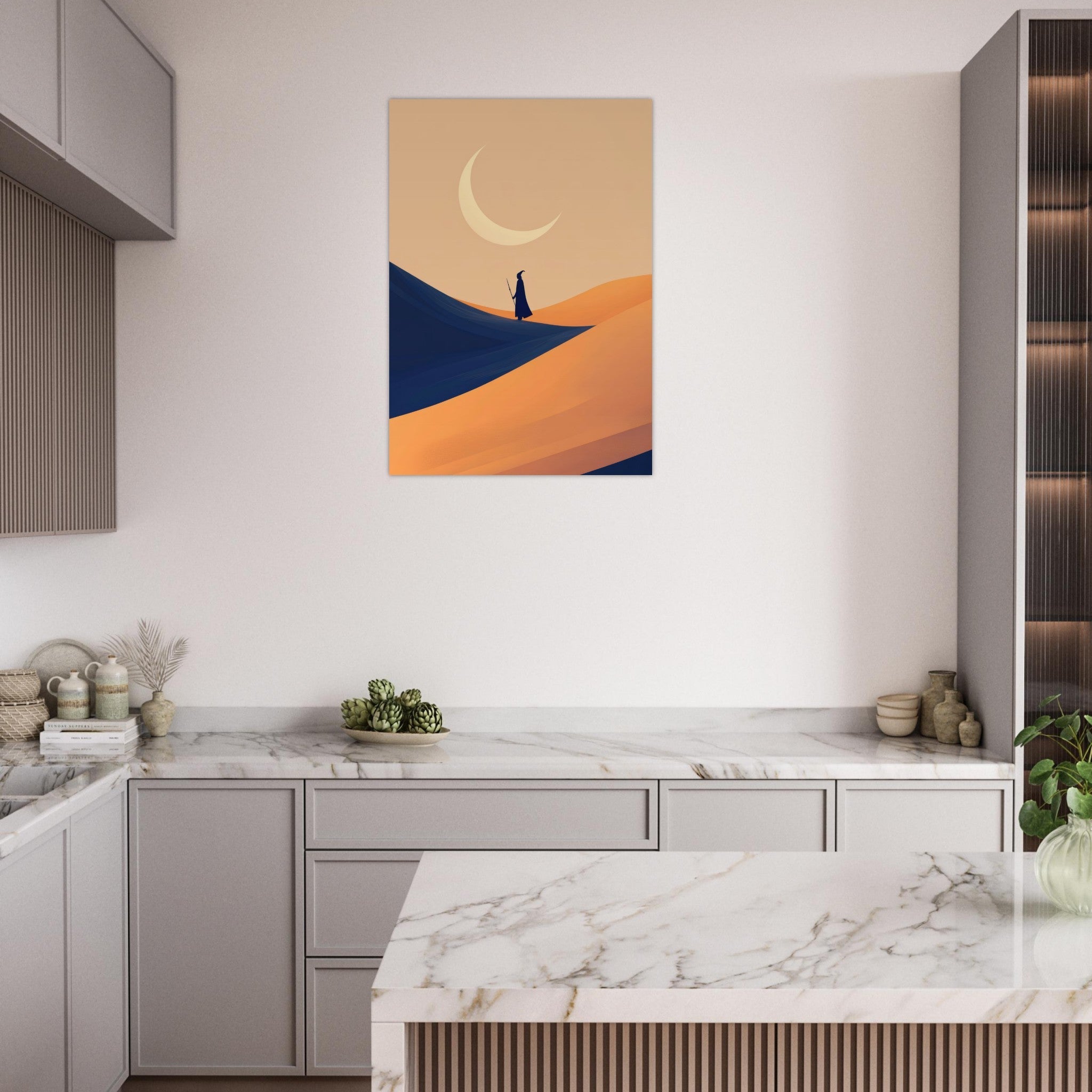 Aluminum Print Portrait - Minimalist Magical Landscape A sleek minimalist 3 - Shop Ai Art WebShop - Digital Art online Store