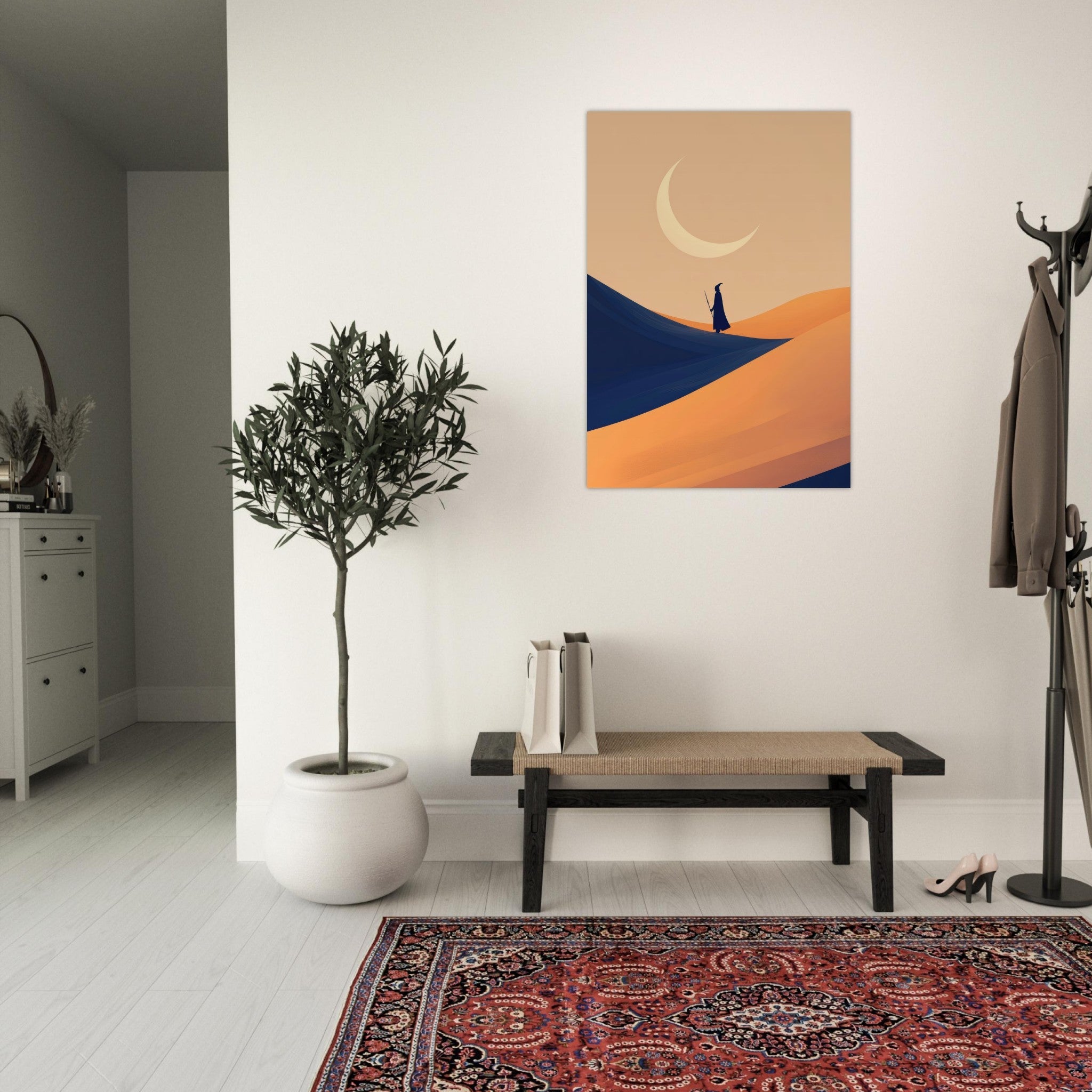 Aluminum Print Portrait - Minimalist Magical Landscape A sleek minimalist 3 - Shop Ai Art WebShop - Digital Art online Store